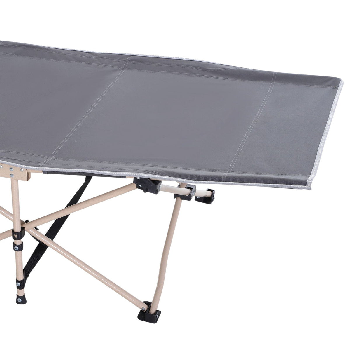 Camp bed with storage bag, foldable camping bed, camping lounger, including carry bag, steel Oxford, gray, 190 x 68 x 52 cm