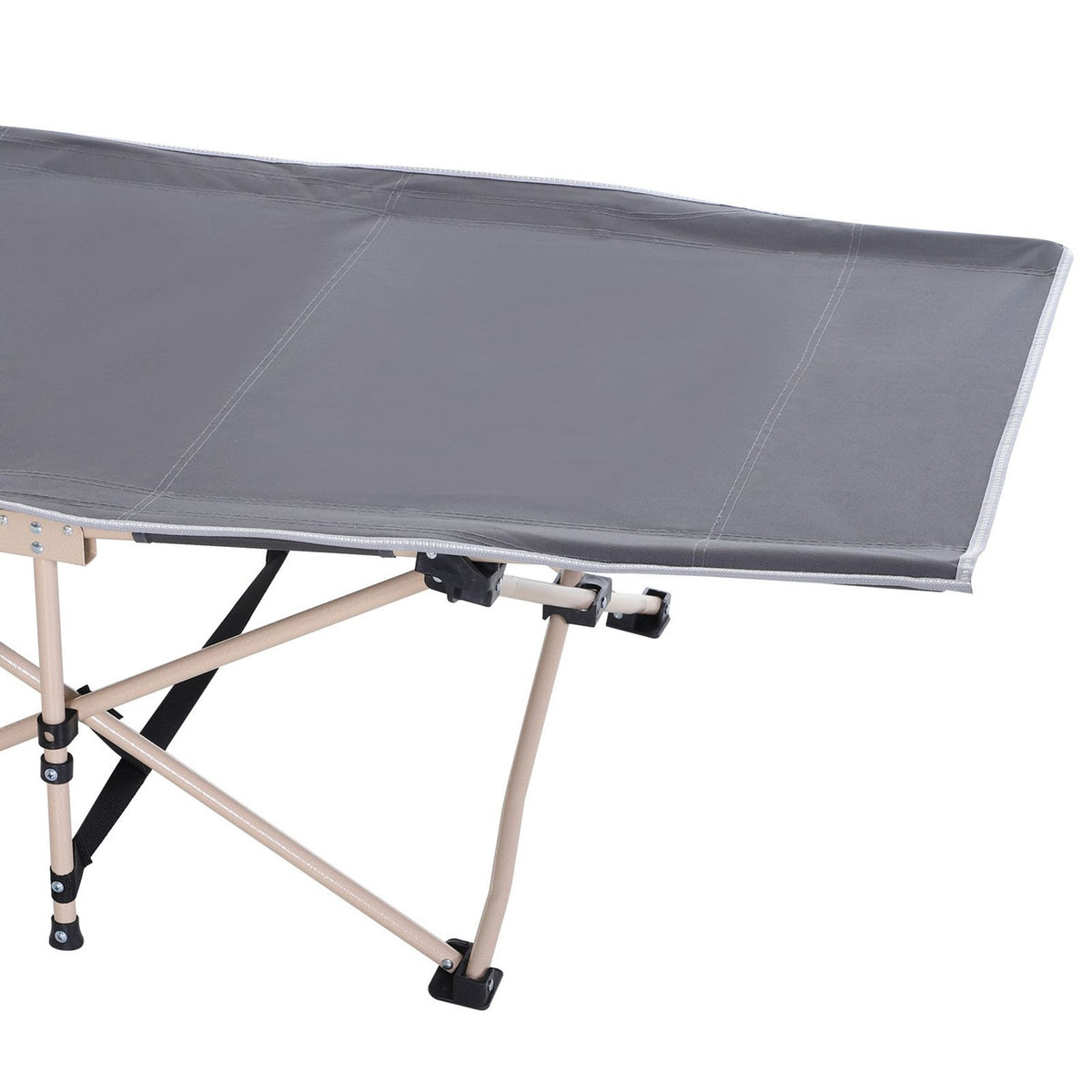 Camp bed with storage bag, foldable camping bed, camping lounger, including carry bag, steel Oxford, gray, 190 x 68 x 52 cm