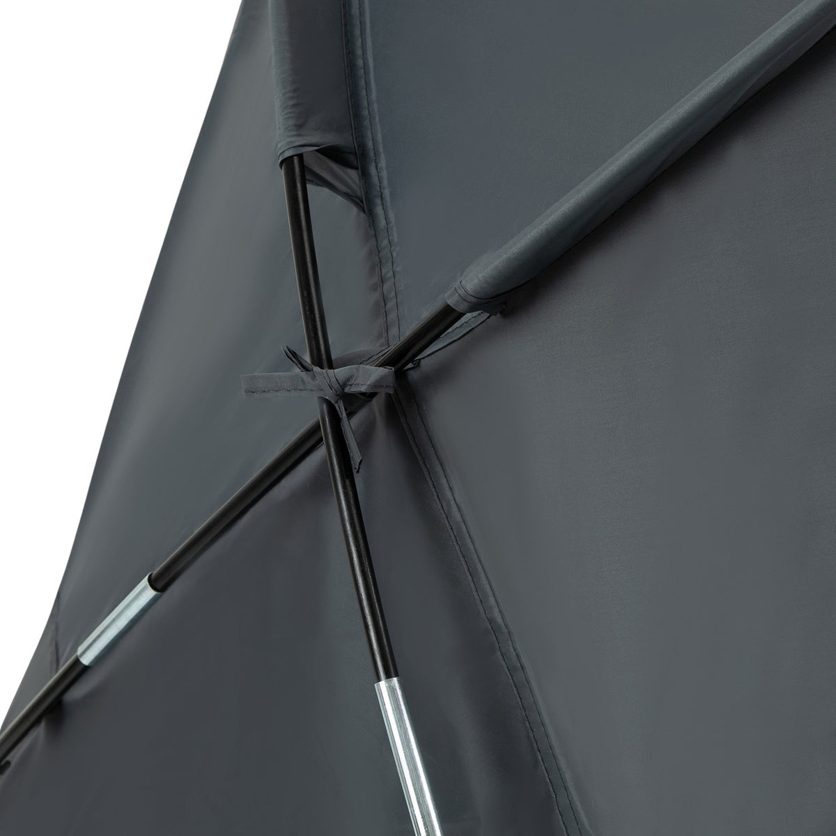 Camping Bed With Tent Raised Camp Bed For 1 Person Dome Tent With Air Mattress Incl. Carry Bag Gray 200 X 86 X 147 Cm