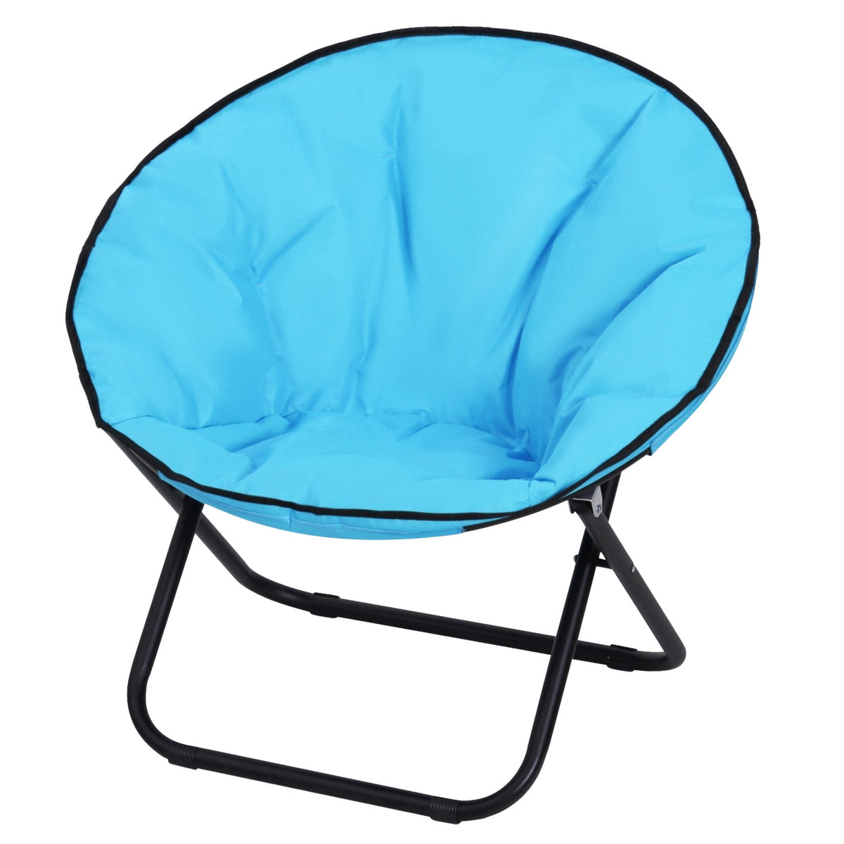Camping Chair Foldable Upholstered Metal Oxford Fabric Blue 80X80X75Cm