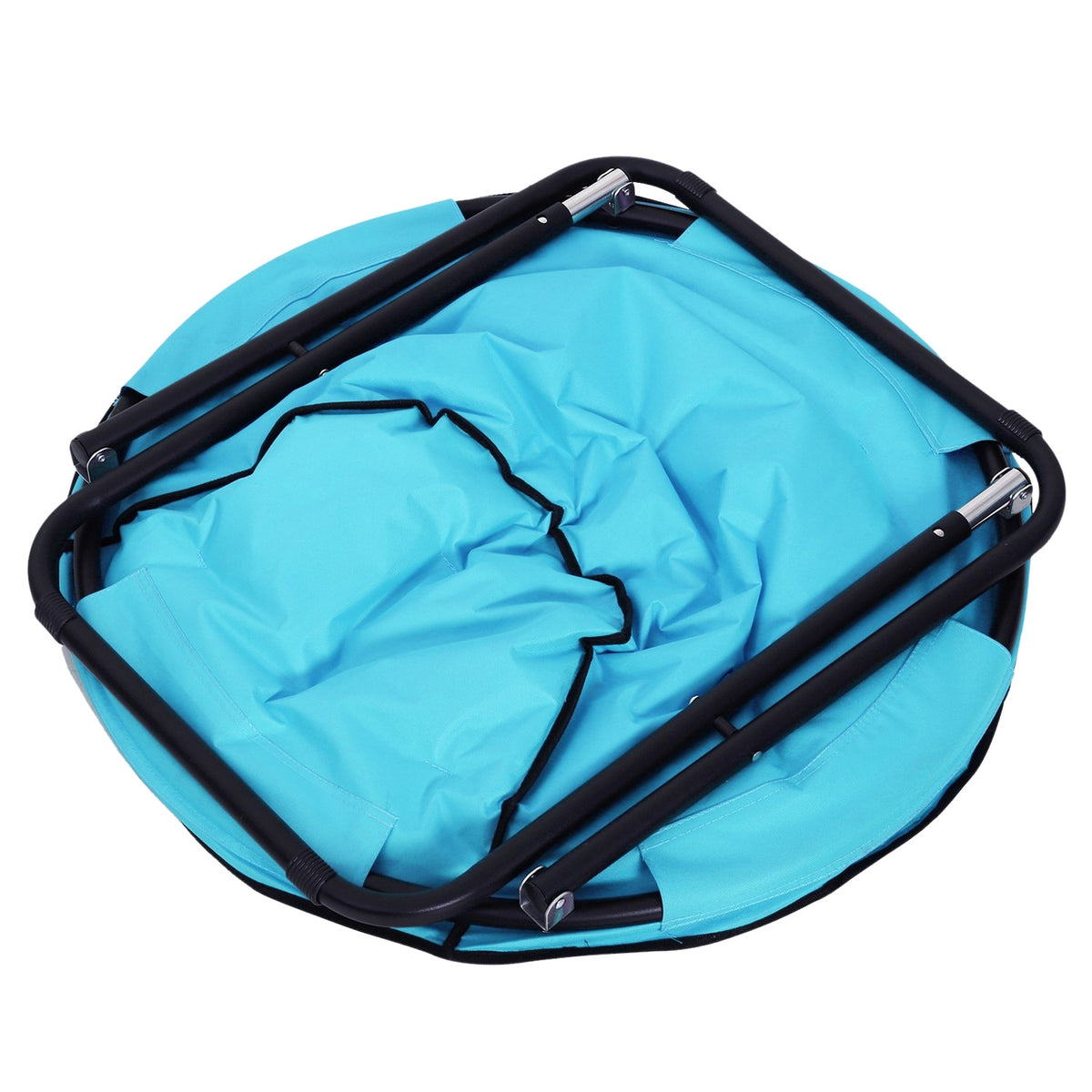 Camping Chair Foldable Upholstered Metal Oxford Fabric Blue 80X80X75Cm