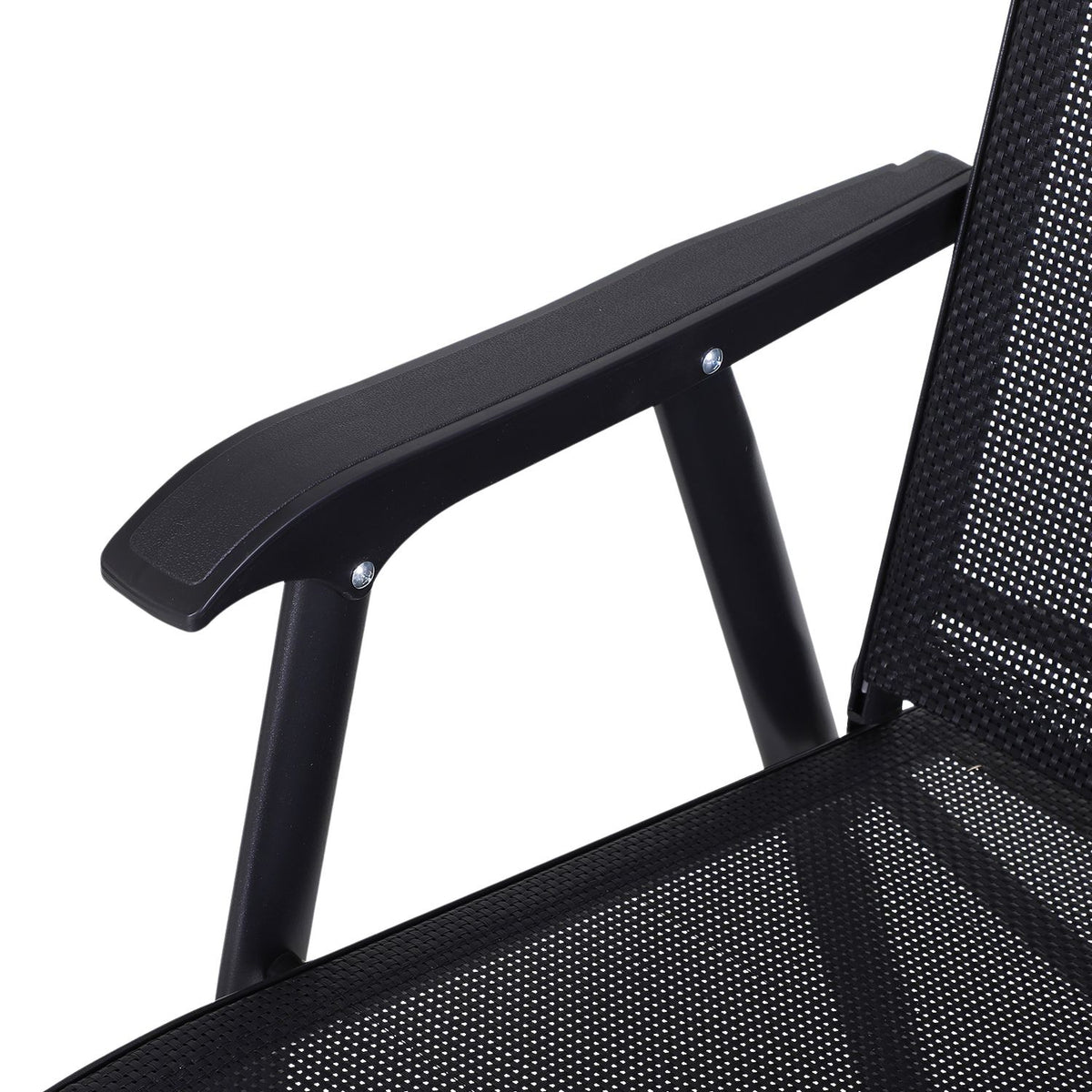 Camping Chairs Set Of 2 Folding Chair Armrest Fishing Chair Metal Black 58X64X94Cm