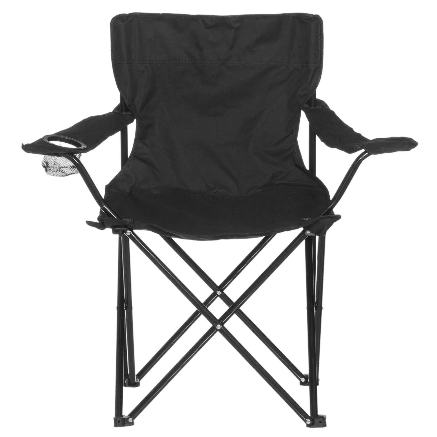 Camping Chair with Cup Holder, Black, Foldable, Portable