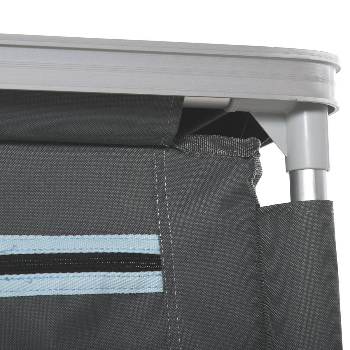 Camping Cupboard Kitchen Box Portable With Worktop Carry Bag 3 Shelves 1 Cupboard 600D Oxford Fabric Gray 96 X 49.5 X 104 Cm