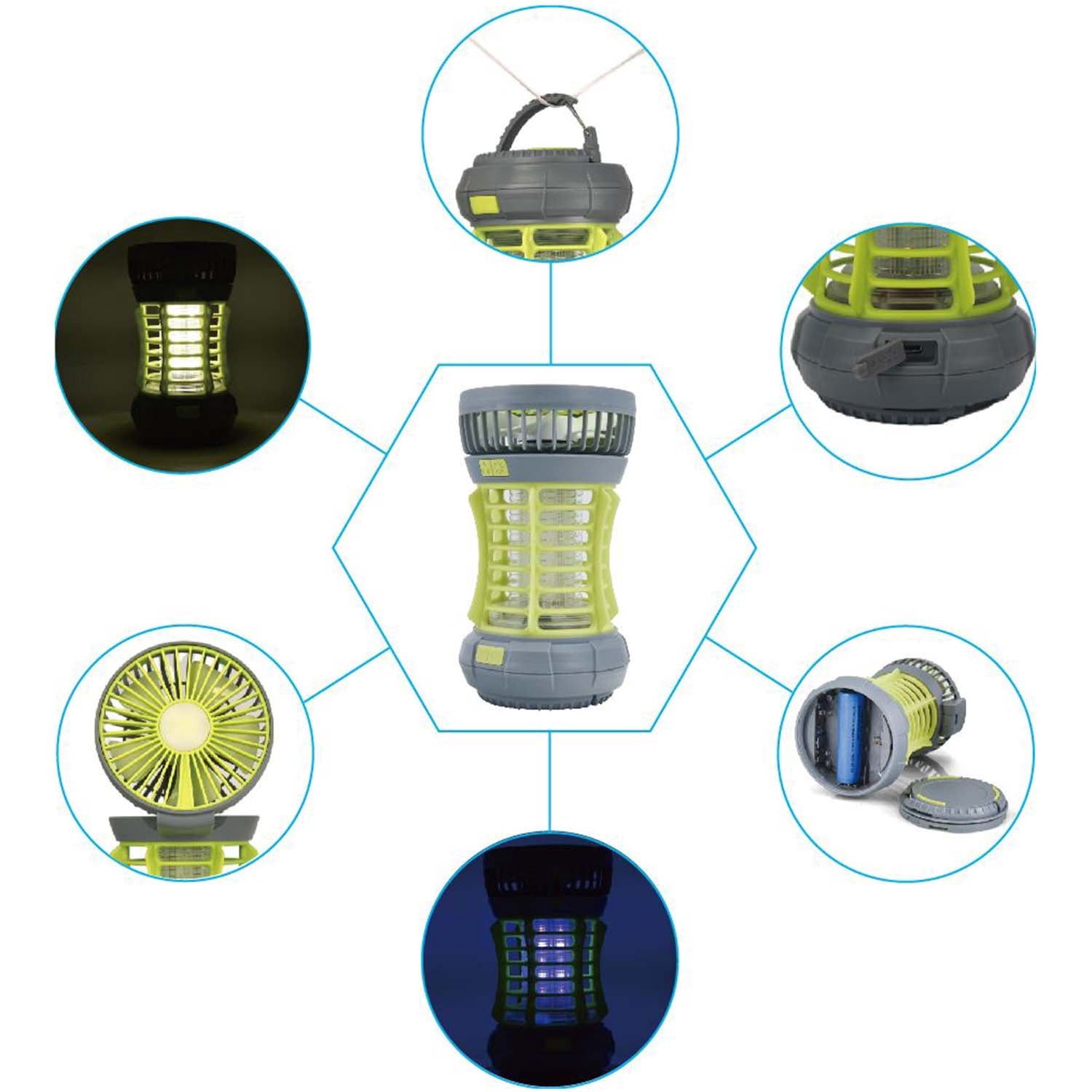 Camping Lantern with Mosquito Trap and Fan
