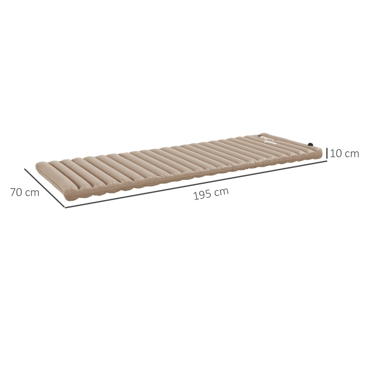 Camping Sleeping Mat, Air Mattress With Foot Pump, Water-Repellent Air Bed With Carry Bag, Sleeping Mat For Garden, Holds Up To 120 Kg, Khaki