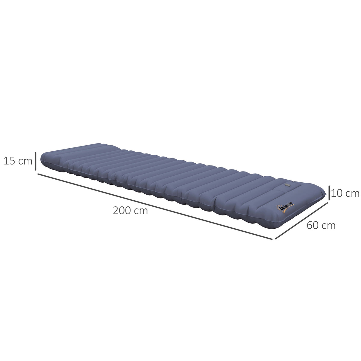Camping Sleeping Mat Water-Repellent Air Mattress With Foot Pump & Carry Bag, Blue, Up To 80Kg