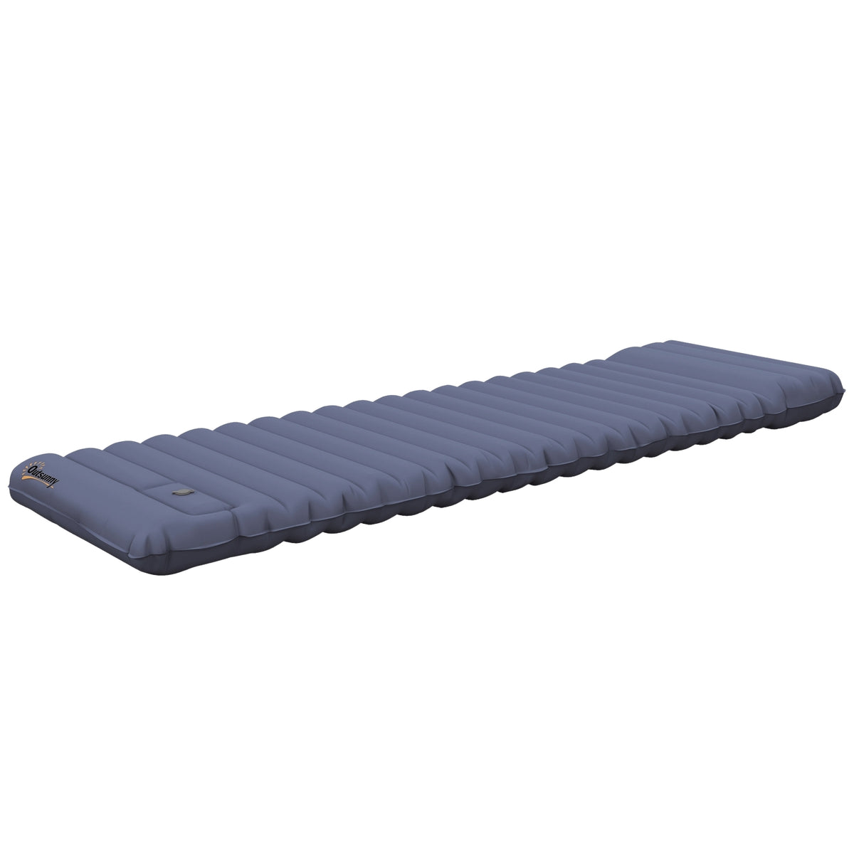 Camping Sleeping Mat Water-Repellent Air Mattress With Foot Pump & Carry Bag, Blue, Up To 80Kg
