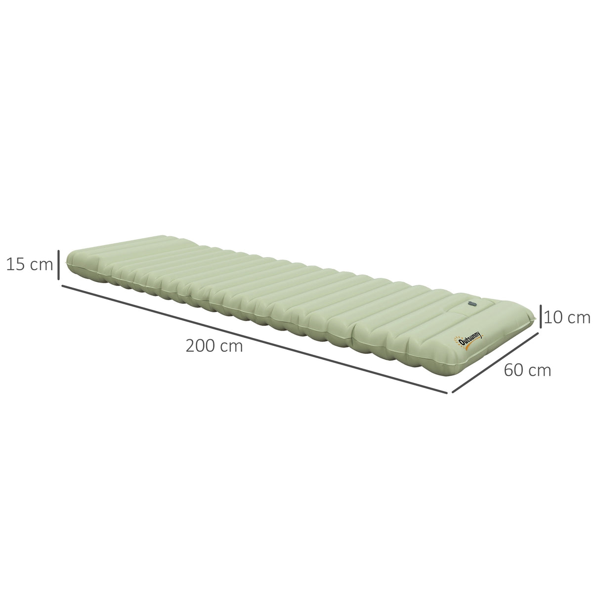 Camping Sleeping Mat Water-Repellent Air Mattress With Foot Pump & Carry Bag, Green, Up To 80Kg