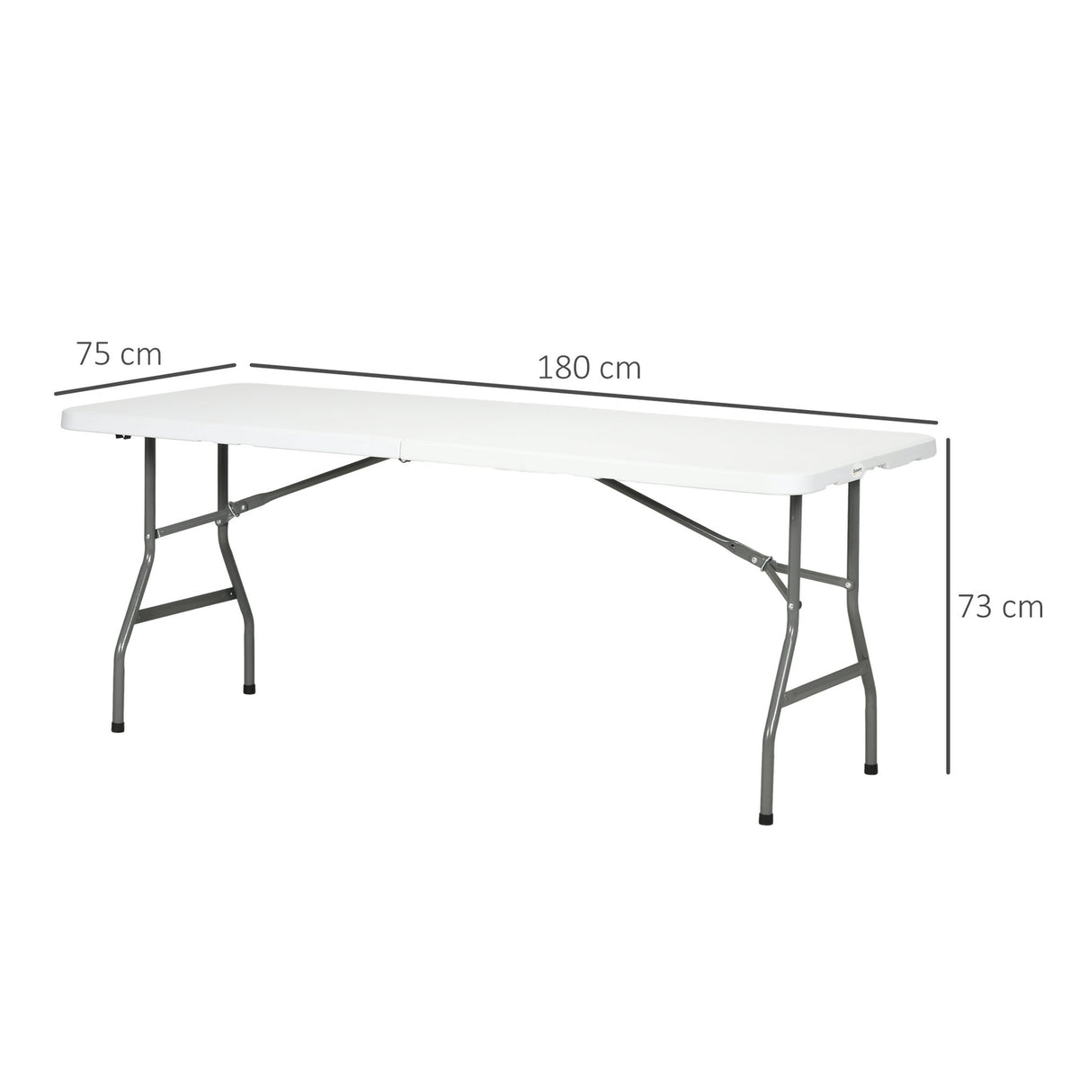 Camping Table Folding Balcony Table 6 People Buffet Table Garden Hdpe White 180X75X73Cm