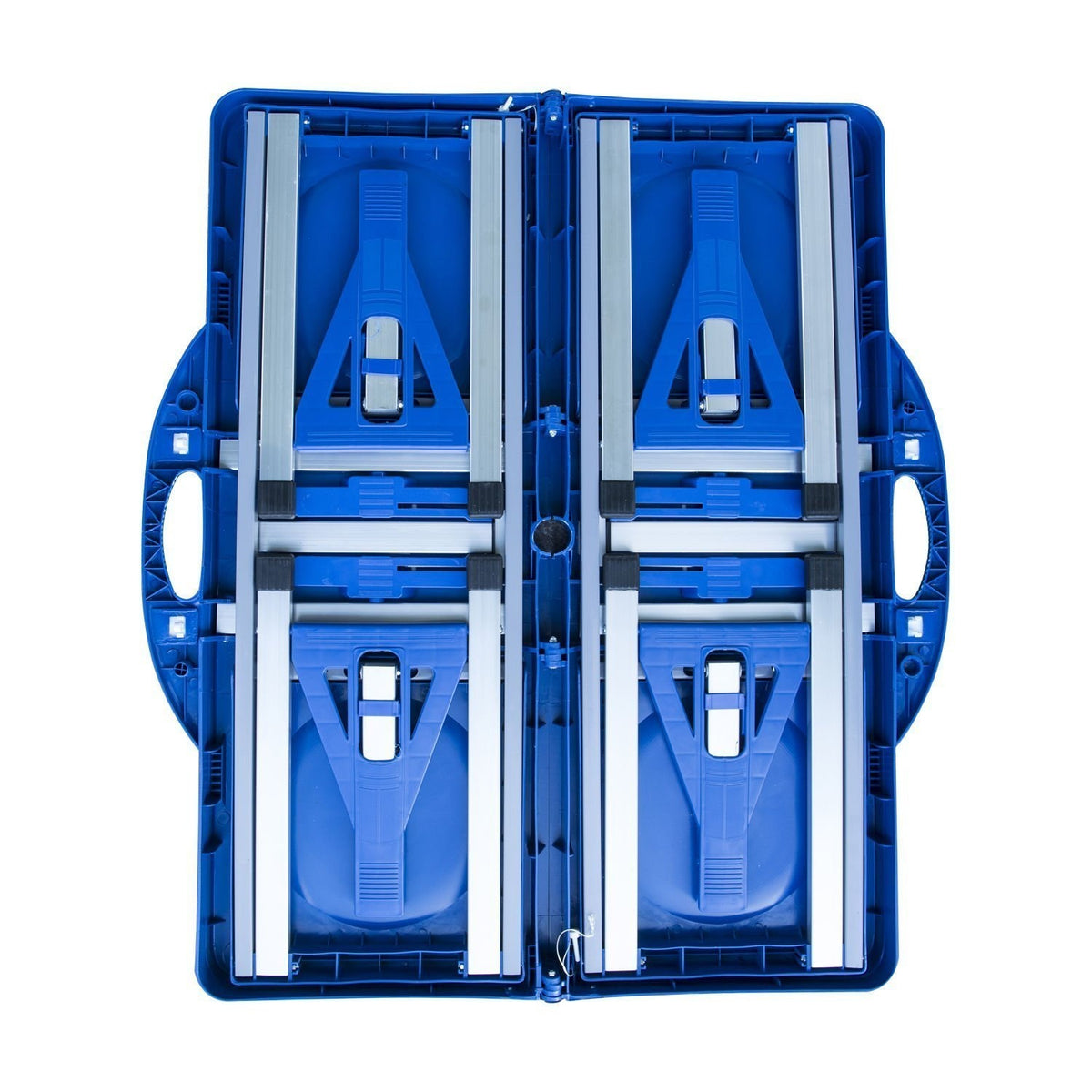 Camping Table Set Aluminum Picnic Table Foldable With 4 Seats, Portable Seating Group, Blue, 135.5X84.5X66 Cm, For Outdoor & Garden