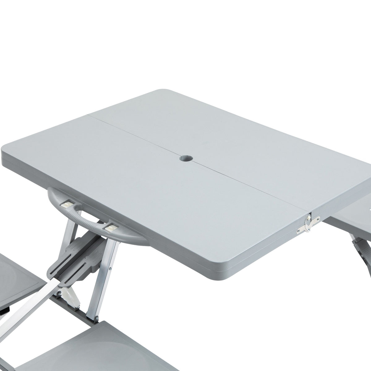 Camping Table Set Picnic Table Seating Group Folding Table With 4 Aluminum Chairs 135 X 82 X 66 Cm
