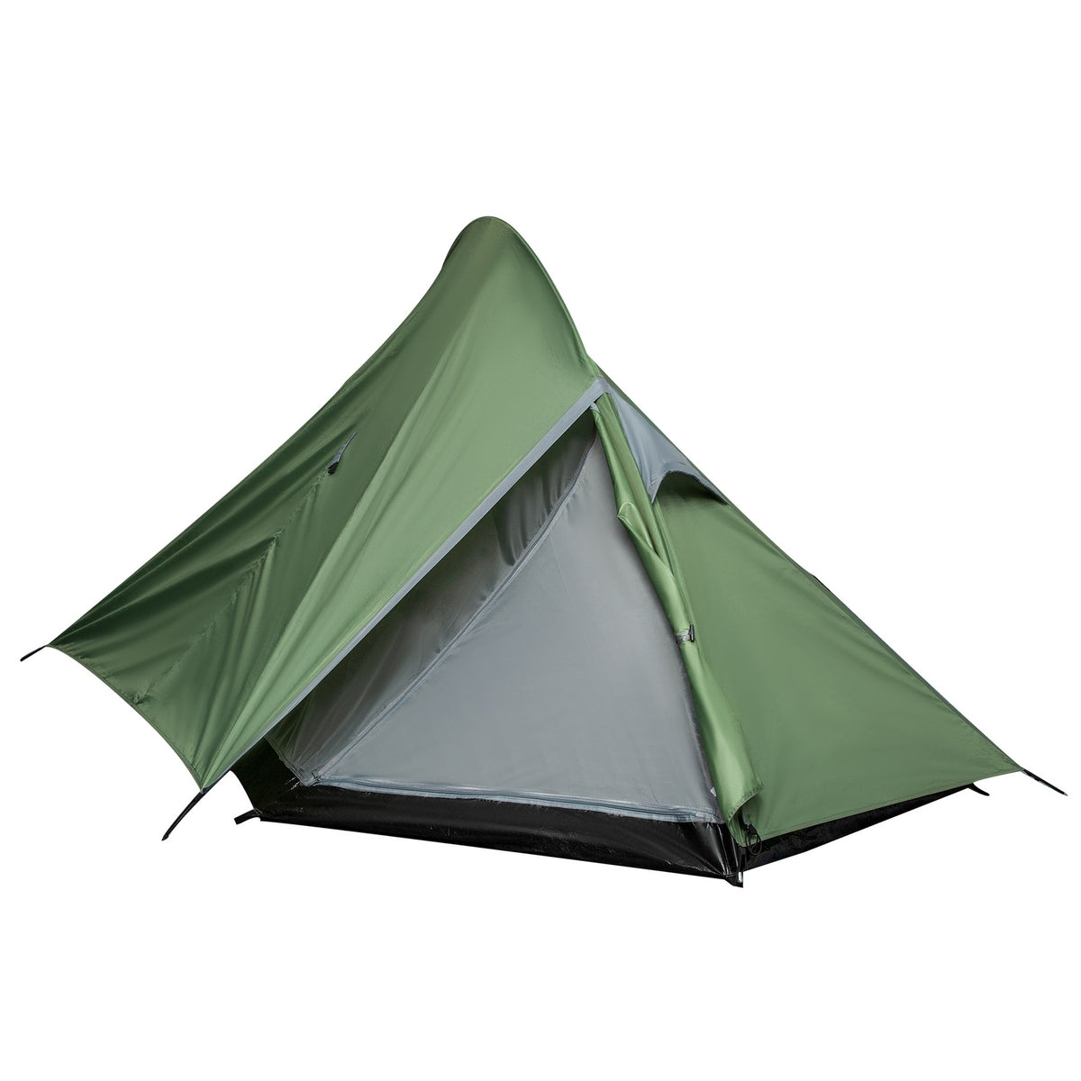 Camping Tent 2 Person Fiberglass Polyester Dark Green 345X150X112Cm Pegs