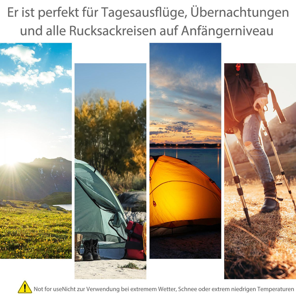 Camping Tent 3-4 Person Tent Family Tent Dome Tent 210T Pu 3000Mm Easy Setup Steel Fiberglass Gray+Black 240 X 240 X 195 Cm