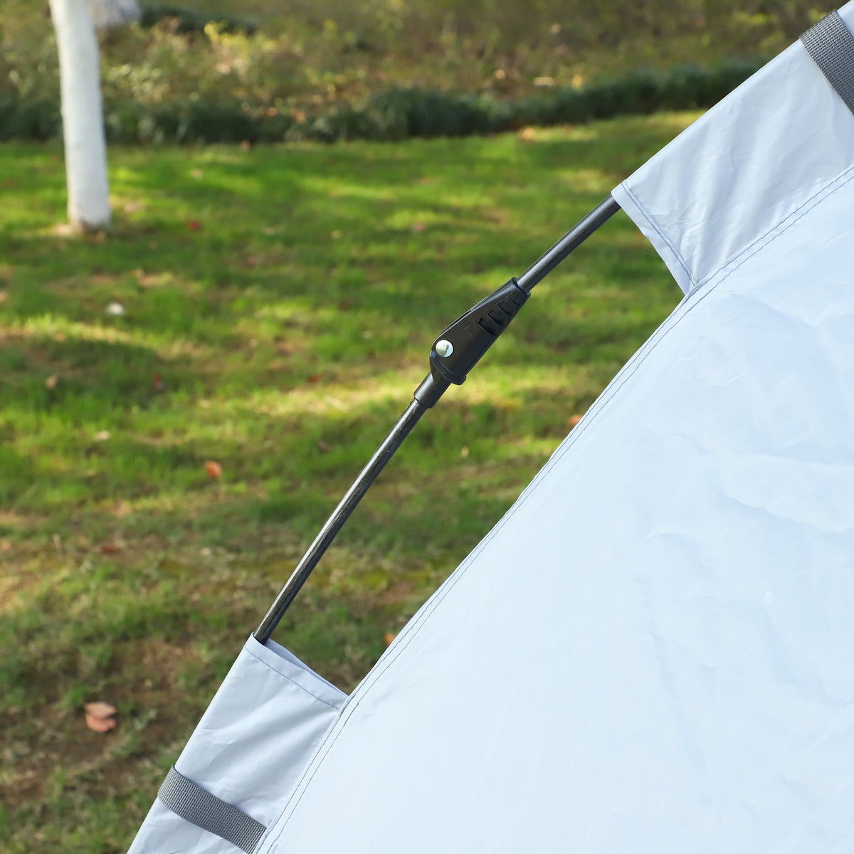 Camping Tent 3-4 Person Tent Family Tent Dome Tent 210T Pu 3000Mm Easy Setup Steel Fiberglass Gray+Black 240 X 240 X 195 Cm