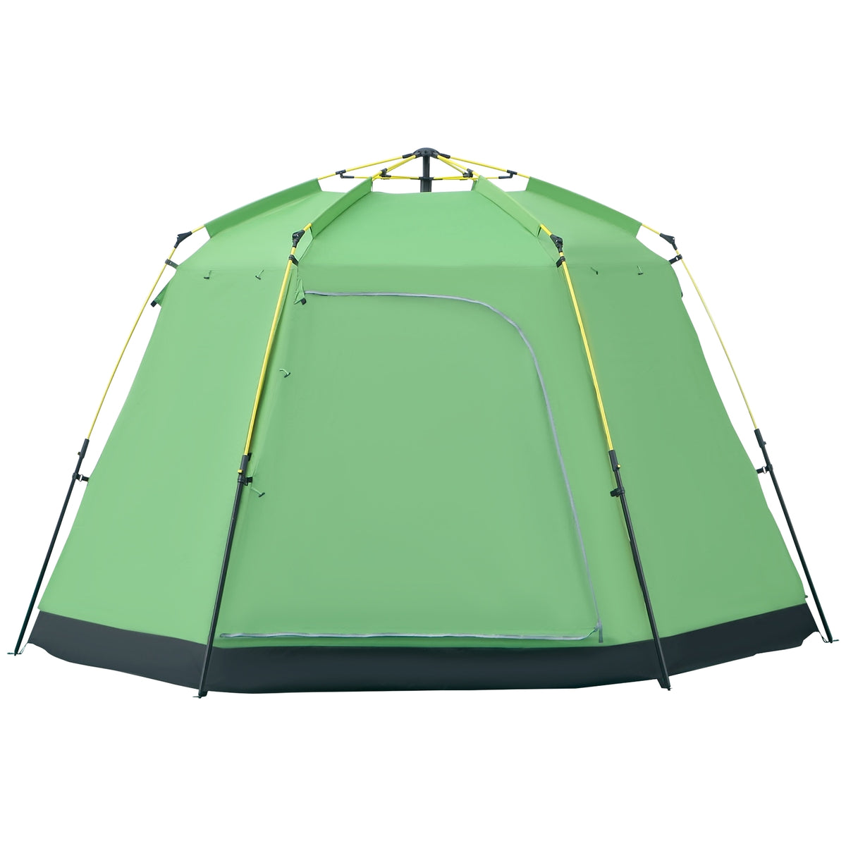 Camping Tent 6-Person Family Dome Tent, Pu2000Mm, Easy Assembly, Steel & Fiberglass, Green, 320X320X180Cm