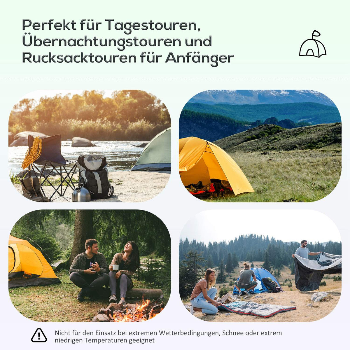 Camping Tent For 5-6 Persons Tunnel Tent With Pegs, Dome Tent, Polyester, Army Green + Black, 4.55X2.3X1.8M