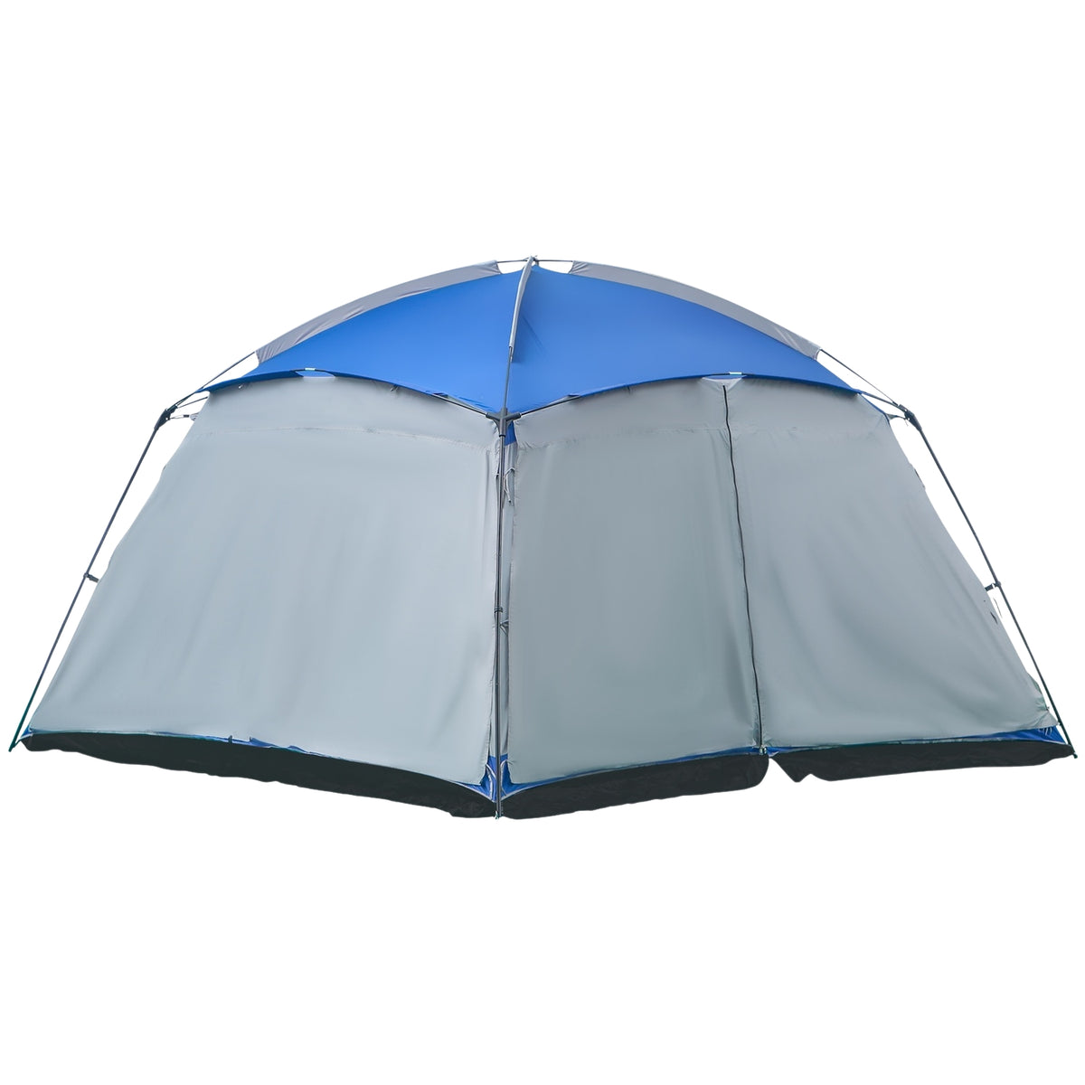 Camping Tent For 8 Persons Family Tent, 2 Windows, Dome Tent, Pu3000Mm, Blue, 360X360X200Cm