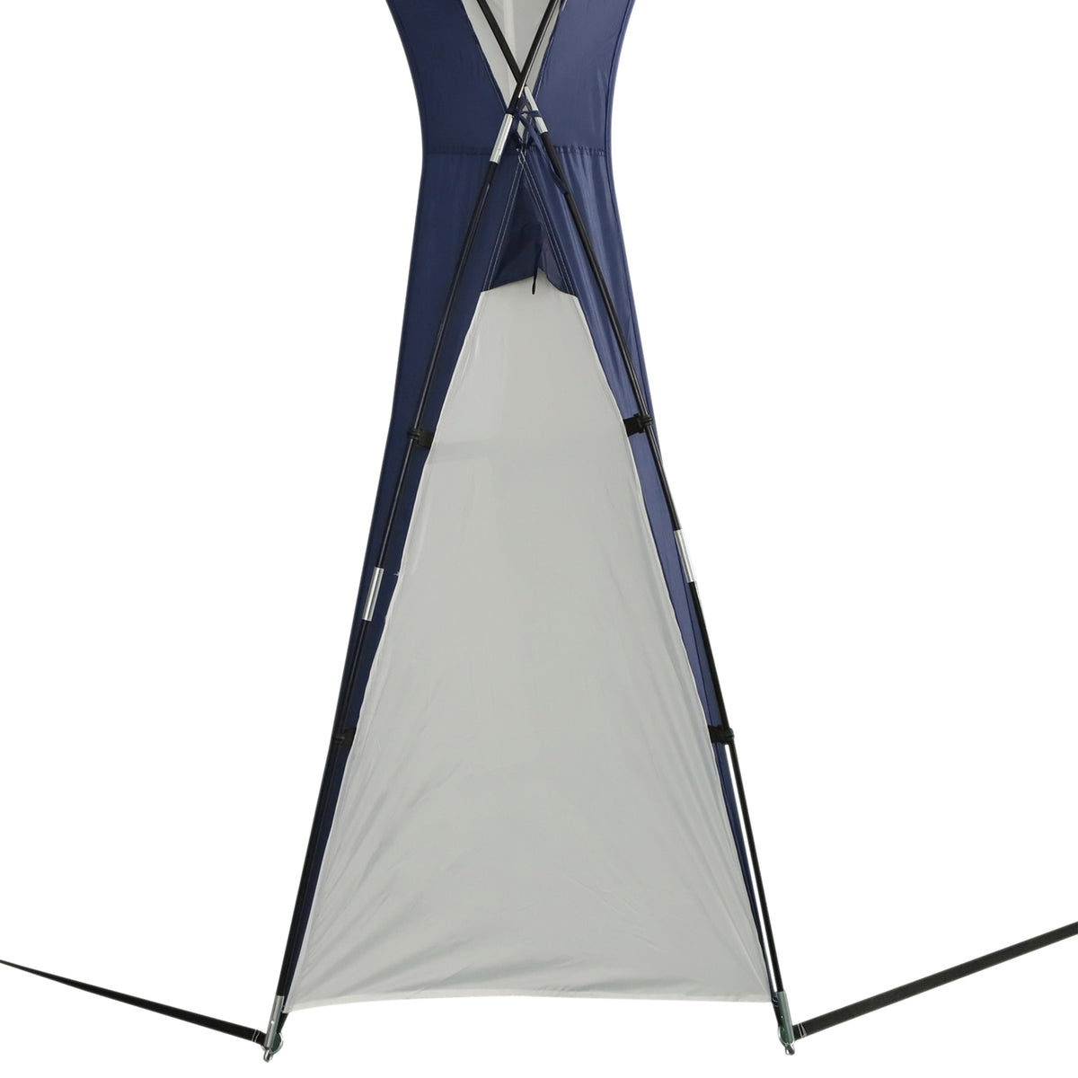 Camping Tent Garden Tent Marquee Party Tent Sun Protection Weatherproof Fiberglass Pole + Polyester Cream White + Blue 3.5 X 3.5 X 2.3 M