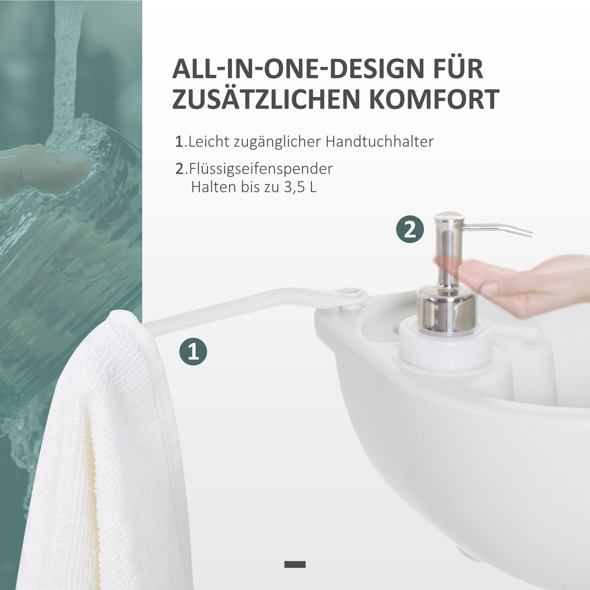 Camping Washbasin Hand Wash Basin With Collection Container For Wastewater 17L Water Tank Sink With Dispenser Mobile Hdpe Gray 83 X 50 X 103 Cm