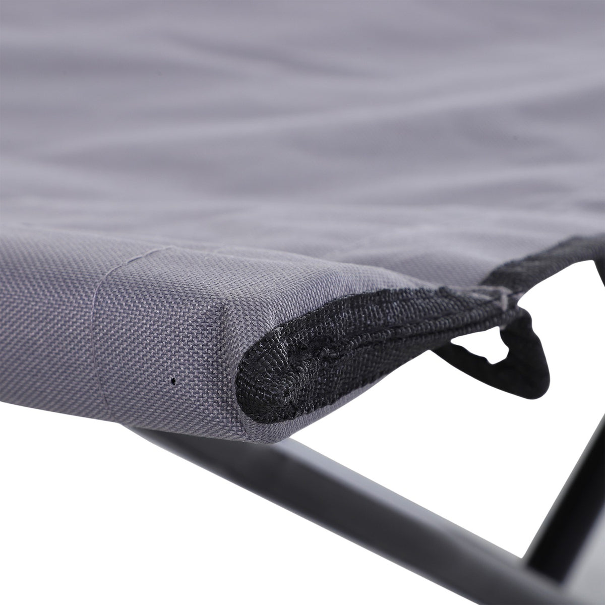 Camping bed, foldable for 2 people, camp bed, folding bed with carrying bag, can hold up to 136 kg, steel Oxford gray 193 x 125 x 40 cm