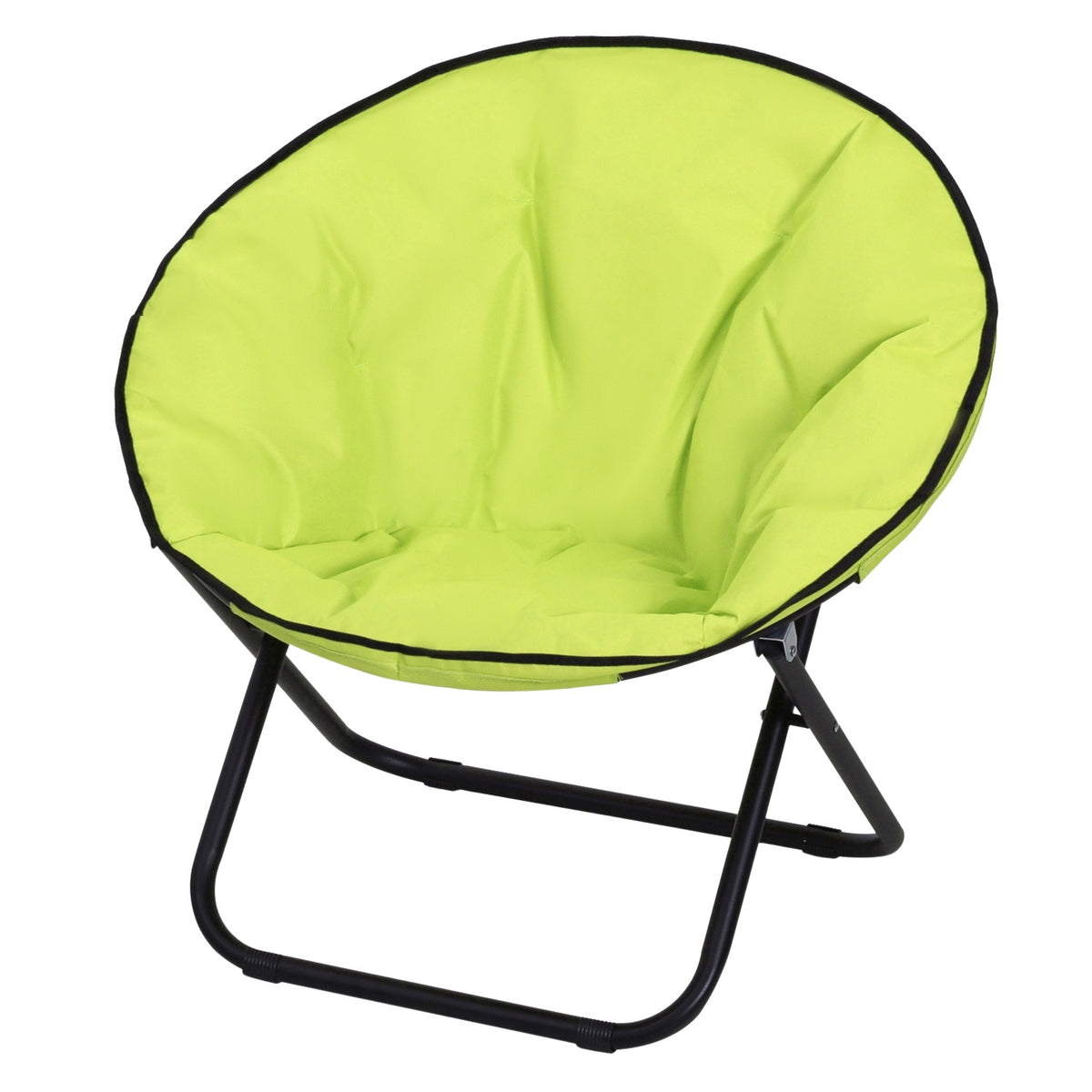 Camping chair foldable camping chair with backrest, folding chair up to 120kg, padded moonchair extra wide, folding chair outdoor chair for garden, balcony, camping, yellow