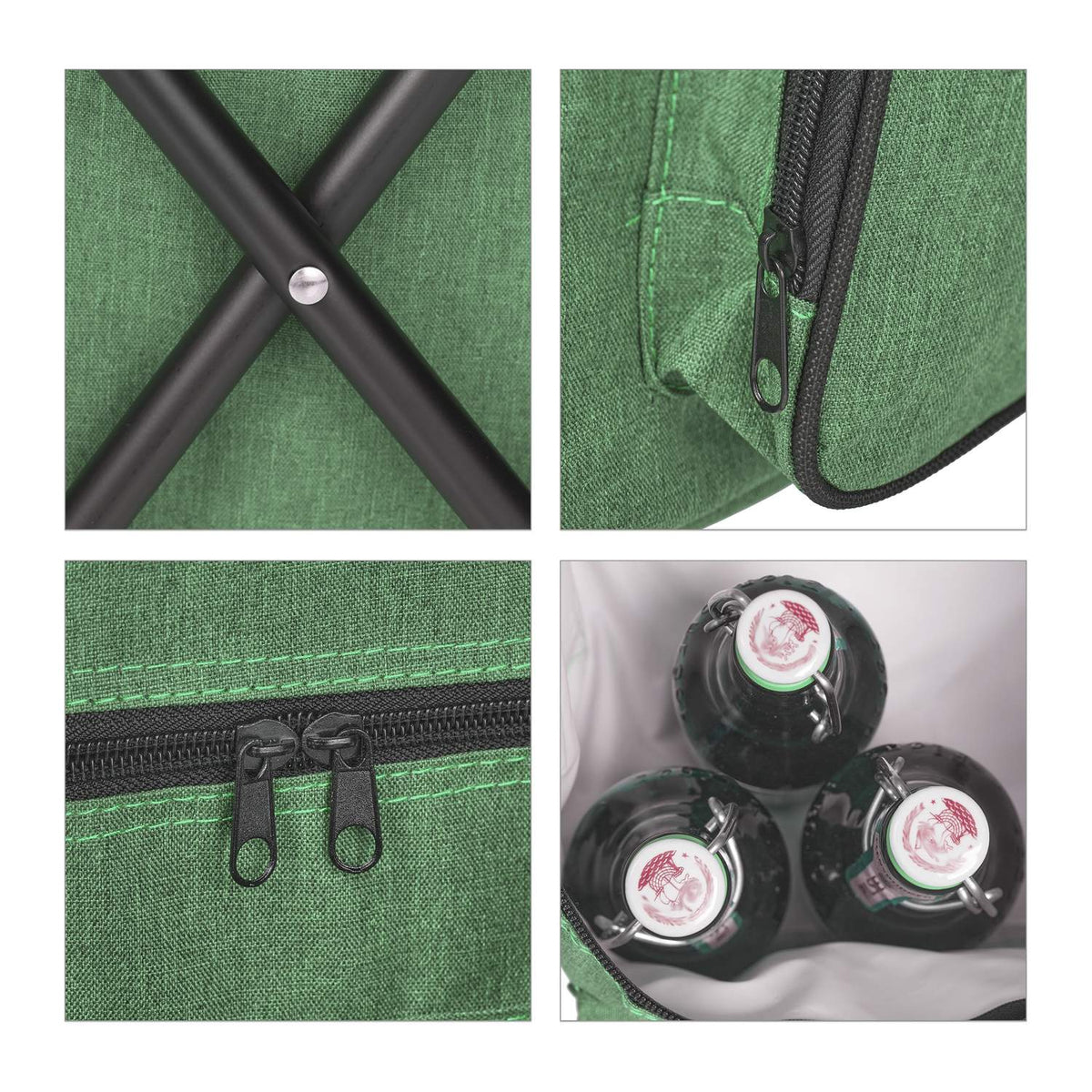 Camping chair with backrest green