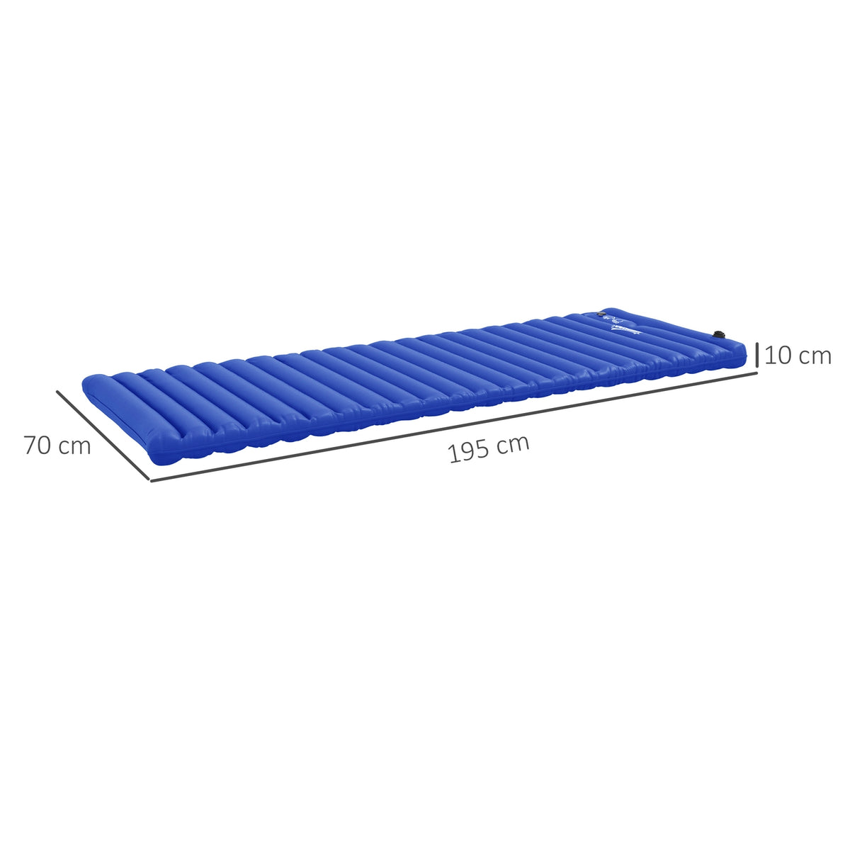 Camping sleeping mat, air mattress with foot pump, water-repellent air bed with carry bag, sleeping mat, load capacity up to 120 kg, blue