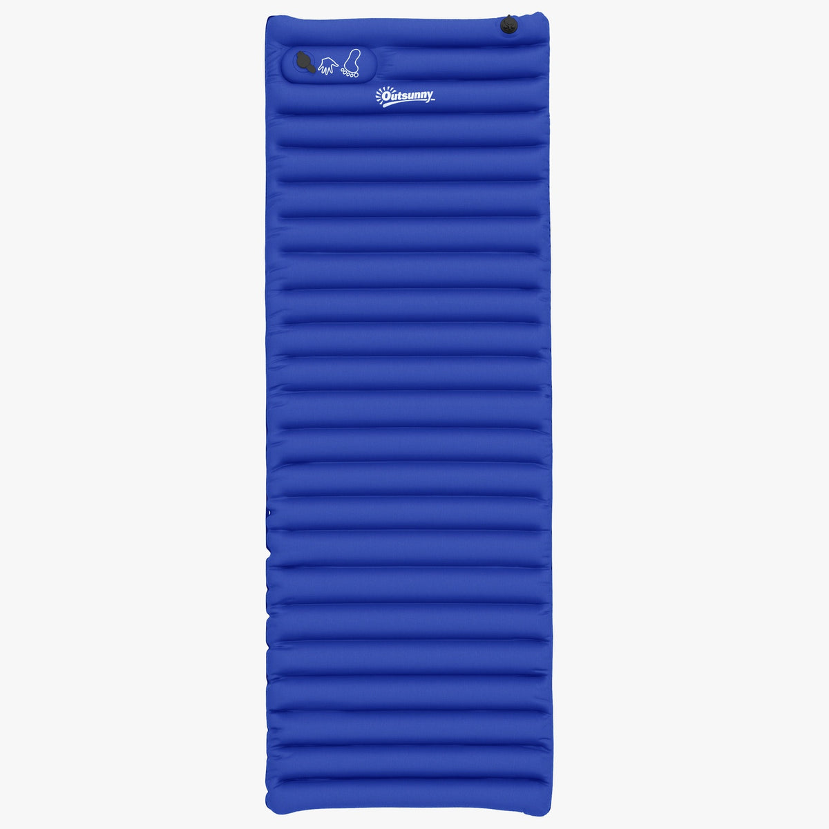 Camping sleeping mat, air mattress with foot pump, water-repellent air bed with carry bag, sleeping mat, load capacity up to 120 kg, blue
