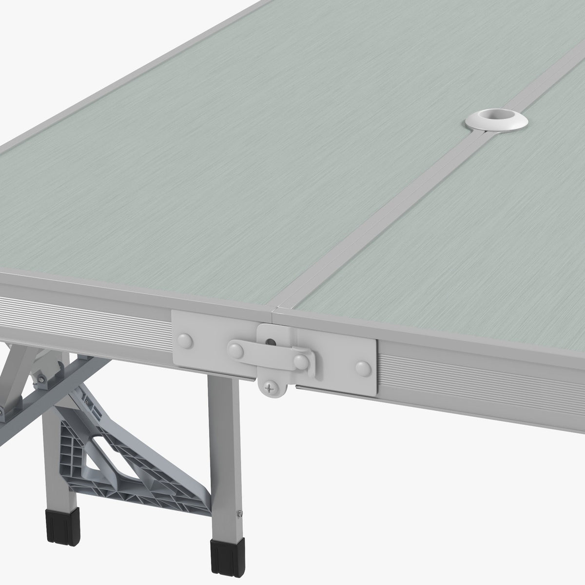 Camping table, folding table with 4 chairs, folding garden table made of aluminum, lightweight, multifunctional table, 4 people, side table for garden, terrace, balcony, 85.5 x 135 cm, gray