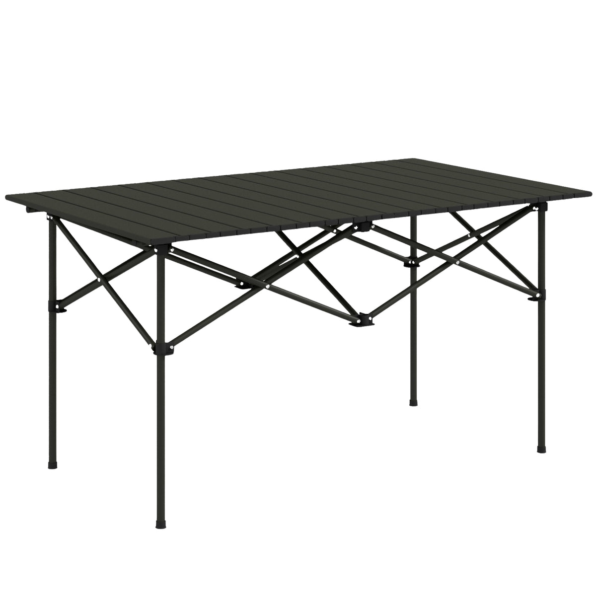 Camping table folding table with roll-up table top X-frame garden table made of aluminum lightweight 2 person side table folding table for garden balcony camping 95 x 55cm black |