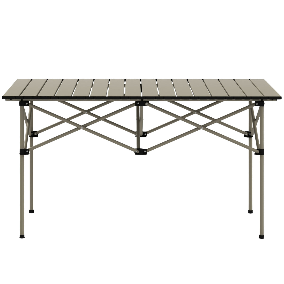 Camping table folding table with roll-up table top X-frame garden table made of aluminum lightweight 2 person side table folding table for garden balcony camping 95 x 55cm khaki |