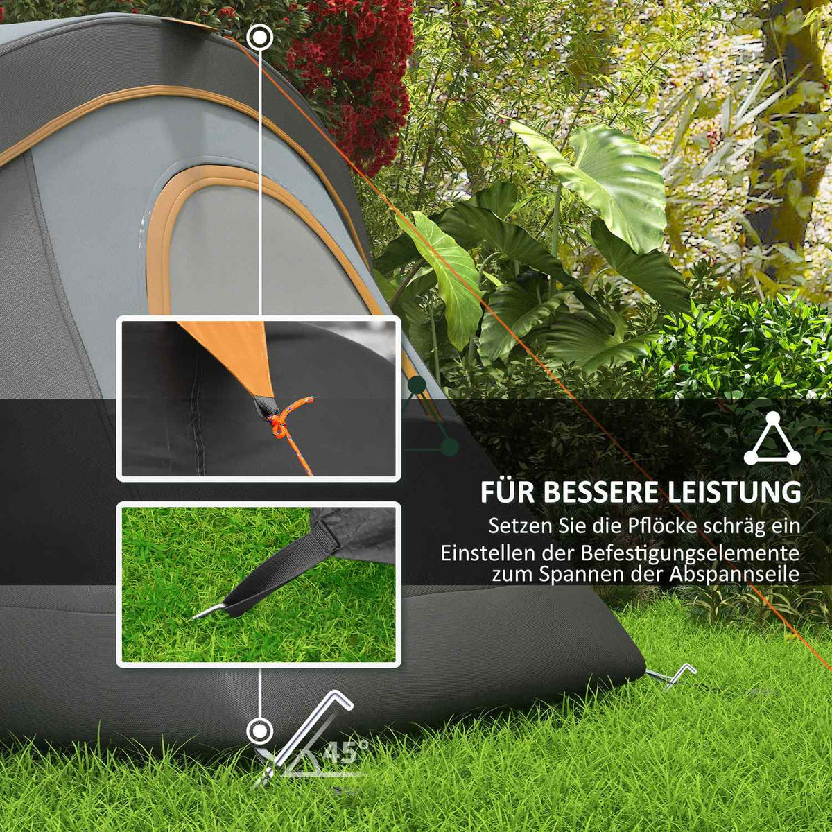 Camping tent for 5-6 people, stable, waterproof family tent with entrance window, packing bag, tent with 3000 mm water column, tunnel tent, dome tent for camping, travel, garden, light gray