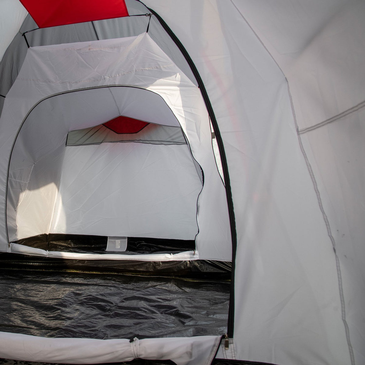 Camping tent, tunnel tent for 6 people with 2 bedrooms, living room, vestibule, windproof UV50+ family tent with carry bag, 2000mm water-repellent for camping, garden, gray |