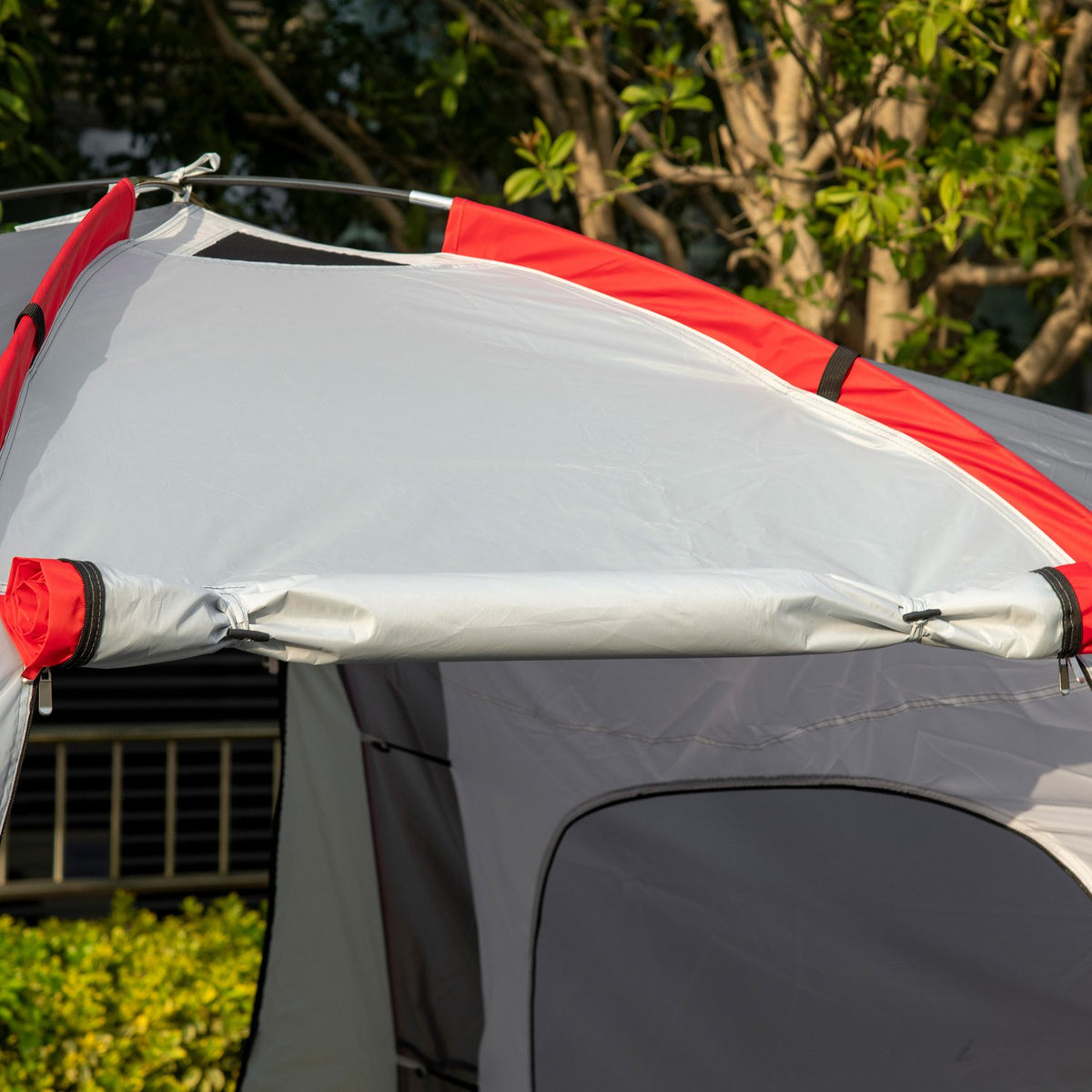 Camping tent, tunnel tent for 6 people with 2 bedrooms, living room, vestibule, windproof UV50+ family tent with carry bag, 2000mm water-repellent for camping, garden, gray |
