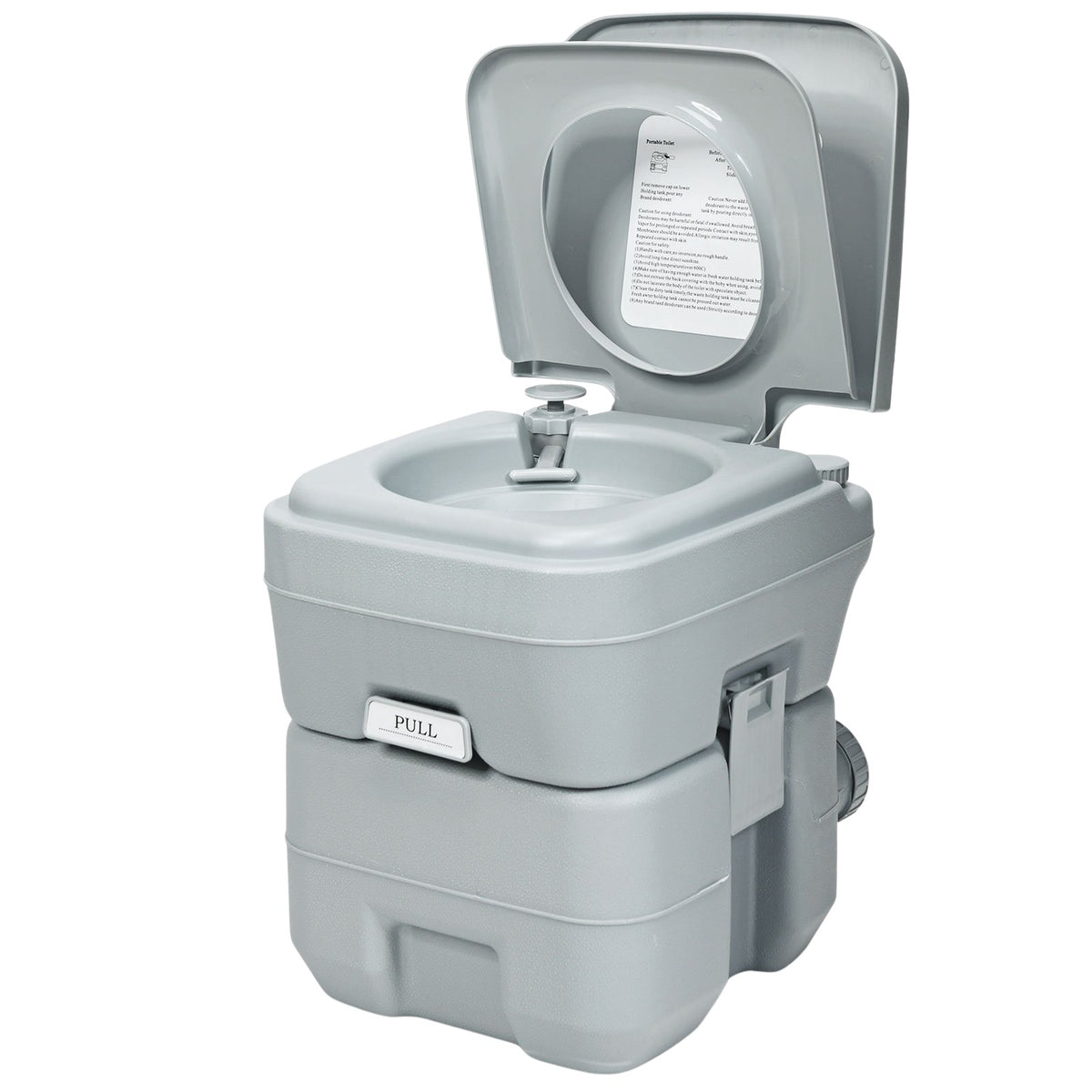 Camping toilet, travel toilet, mobile toilet, portable outdoor toilet, 20 L, grey