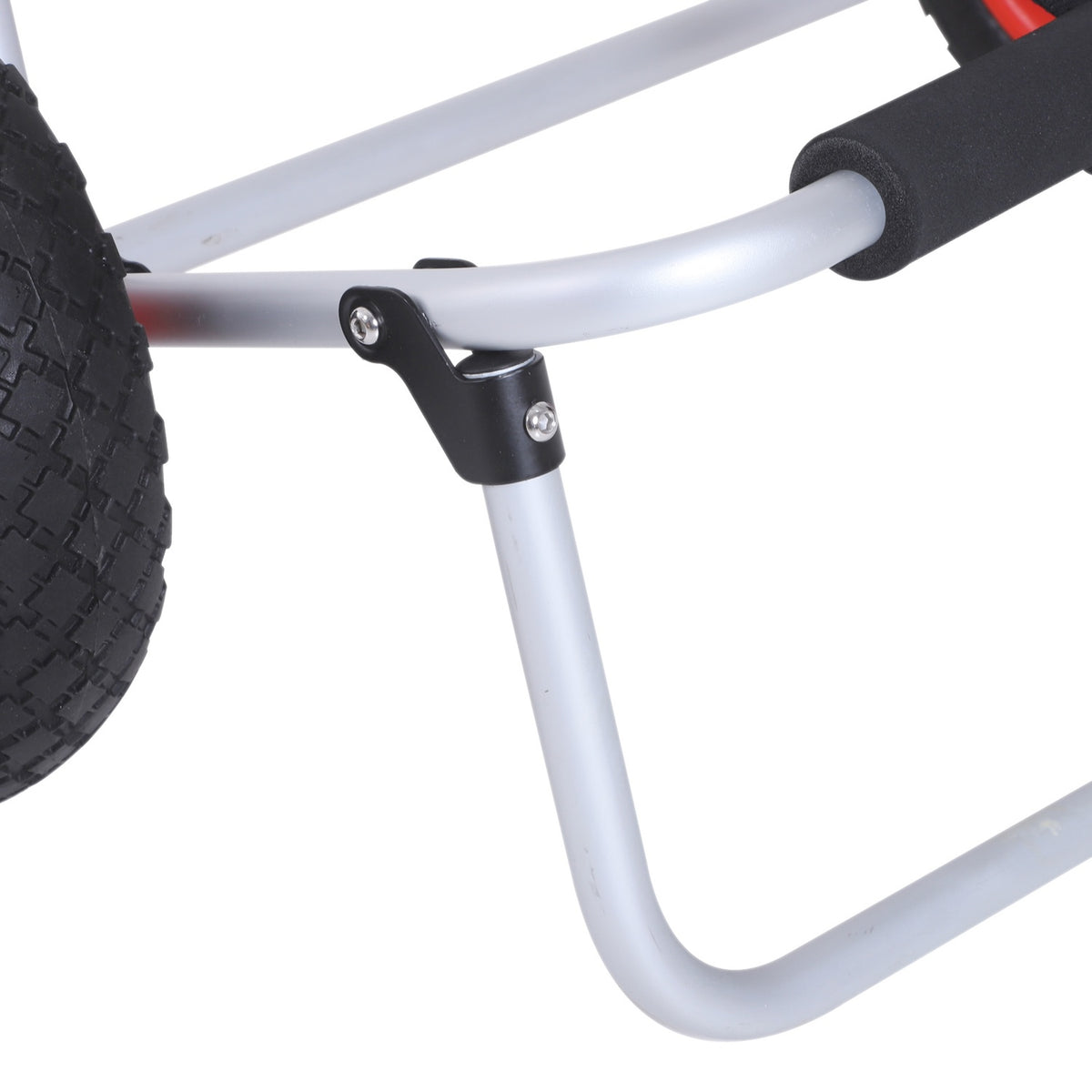 Canoe Cart, Kayak Cart, Surf Cart, Foldable With Belt, Pu Wheels, Padded Aluminum, Silver, Up To 90 Kg, L70 X W40 X H42 Cm