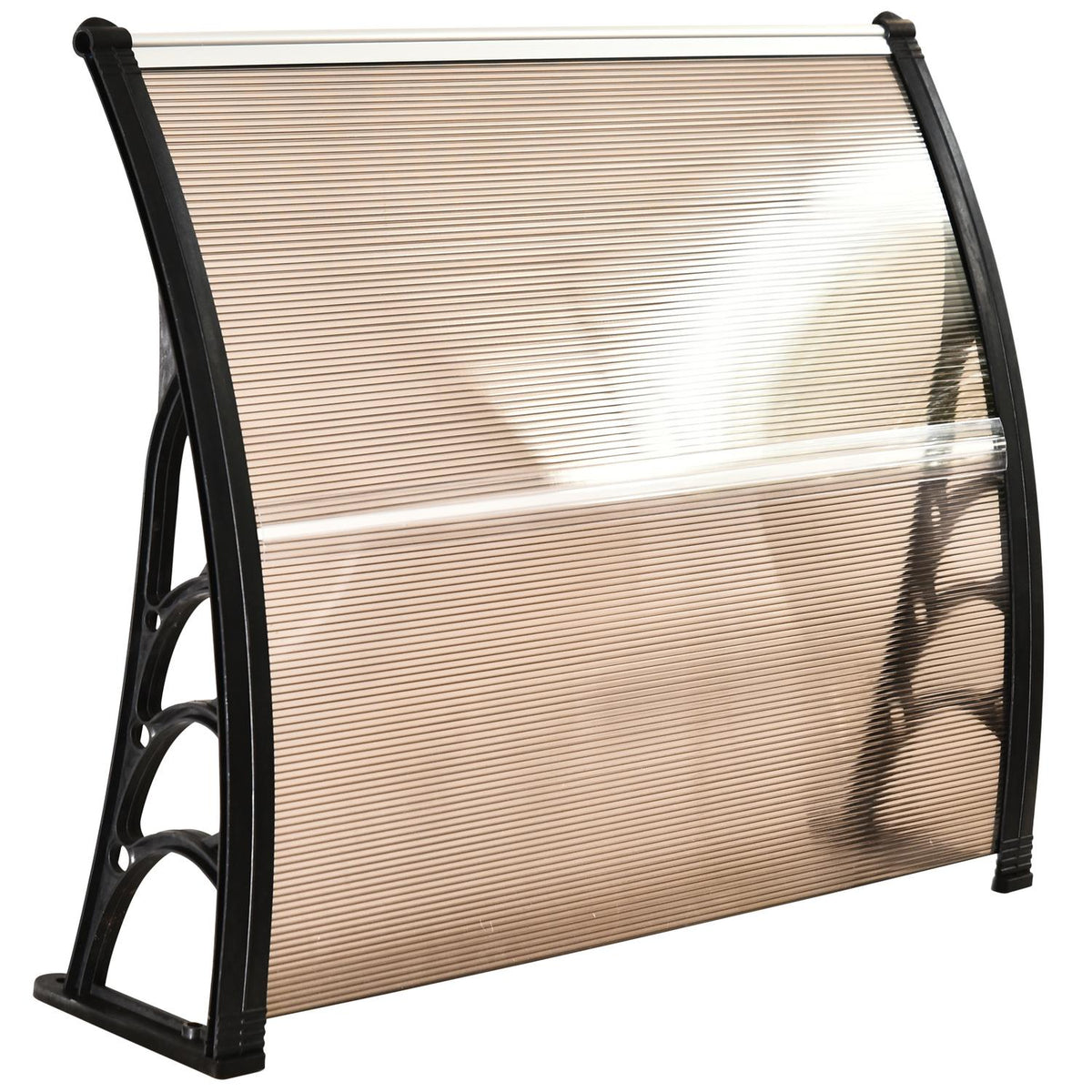Canopy Front Door Canopy Pent Canopy Made Of Polycarbonate, Weatherproof, Brown, 75X100Cm