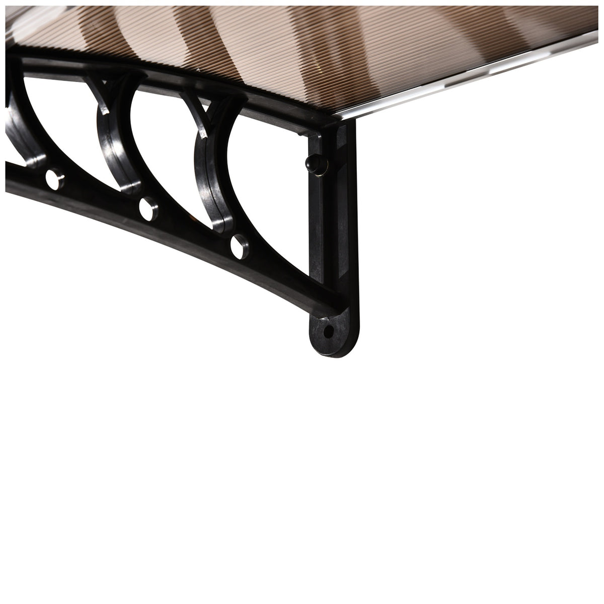 Canopy Front Door Canopy Pent Canopy Made Of Polycarbonate, Weatherproof, Brown, 75X100Cm