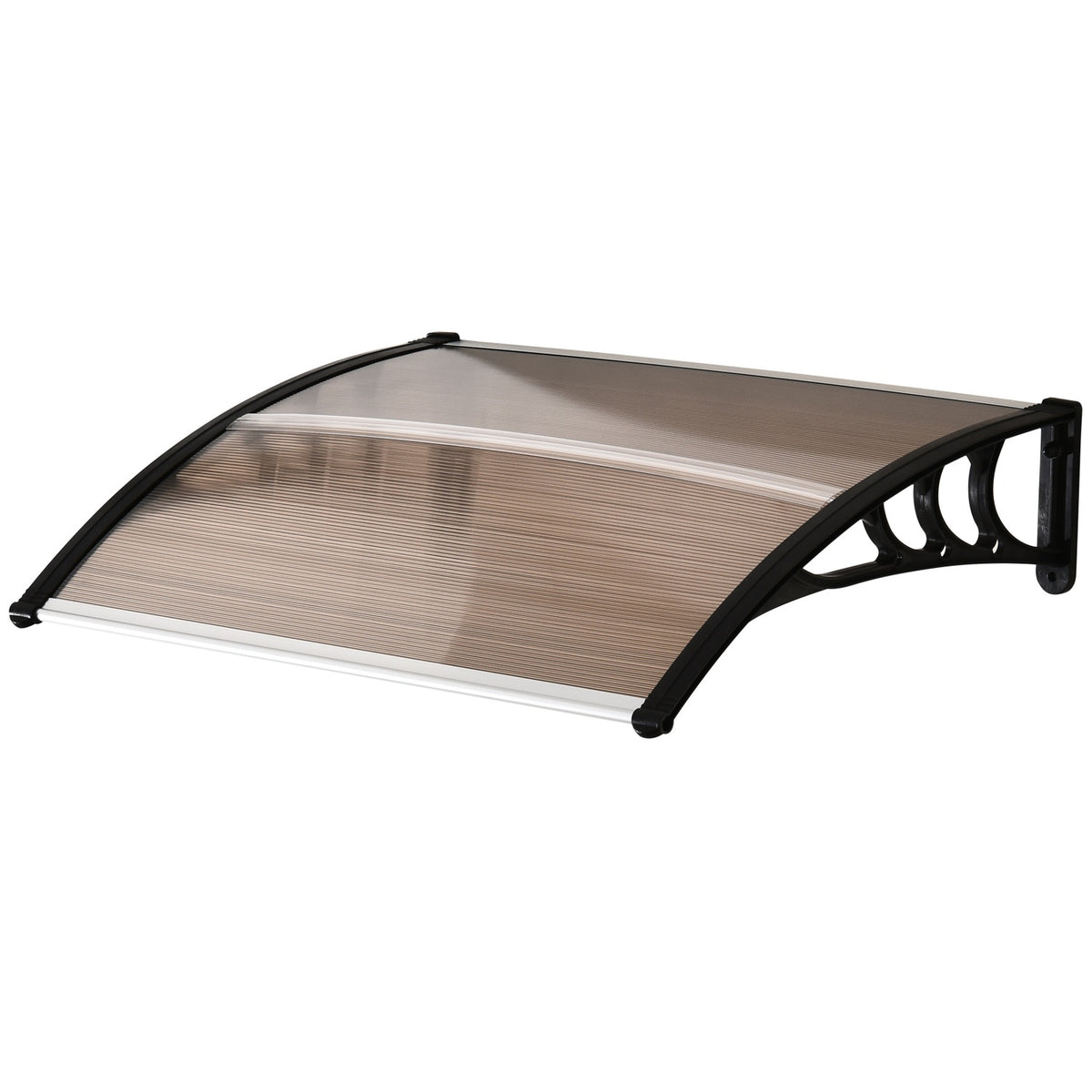 Canopy Front Door Pent Canopy Made Of Polycarbonate, Weatherproof, Brown, 120X75Cm