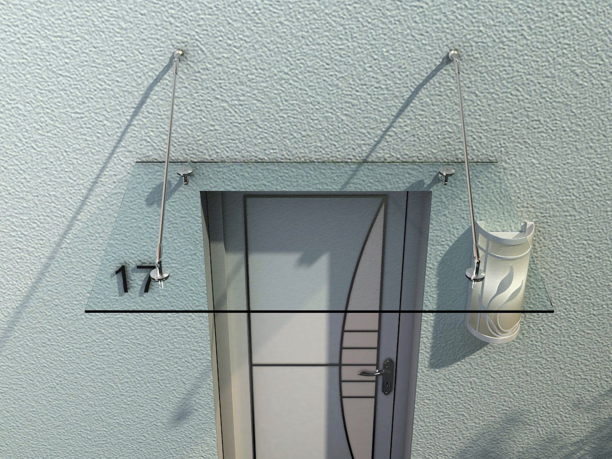 Canopy Glass Canopy Door Canopy Tempered Glass 304 Stainless Steel Clear Glass 3 Sizes (150 x 90 cm) (M)