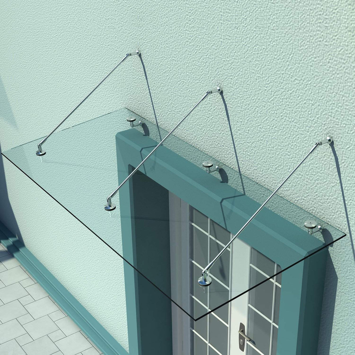 Canopy Glass Canopy Safety Glass Stainless Steel 200X90Cm