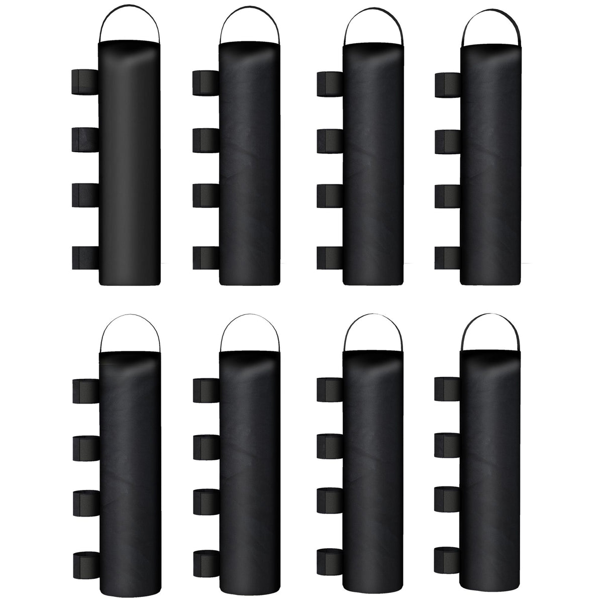 Canopy Weight Bags, 8-Pack, 600D Oxford, No Sand, Black