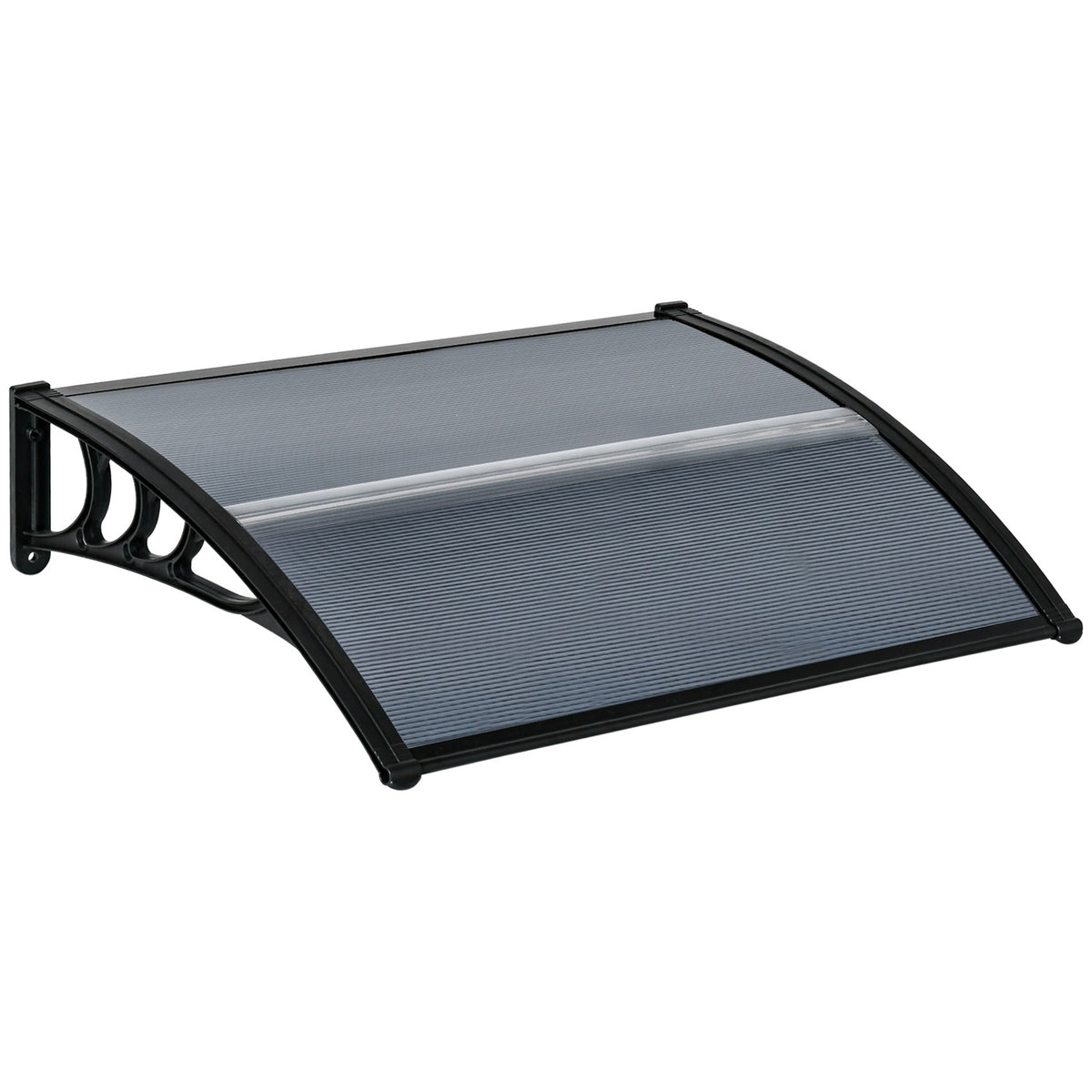 Canopy for front door 100 x 75 cm arched canopy canopy made of aluminum and polycarbonate canopy with UV protection front door canopy for balcony, sun protection, rain protection, black