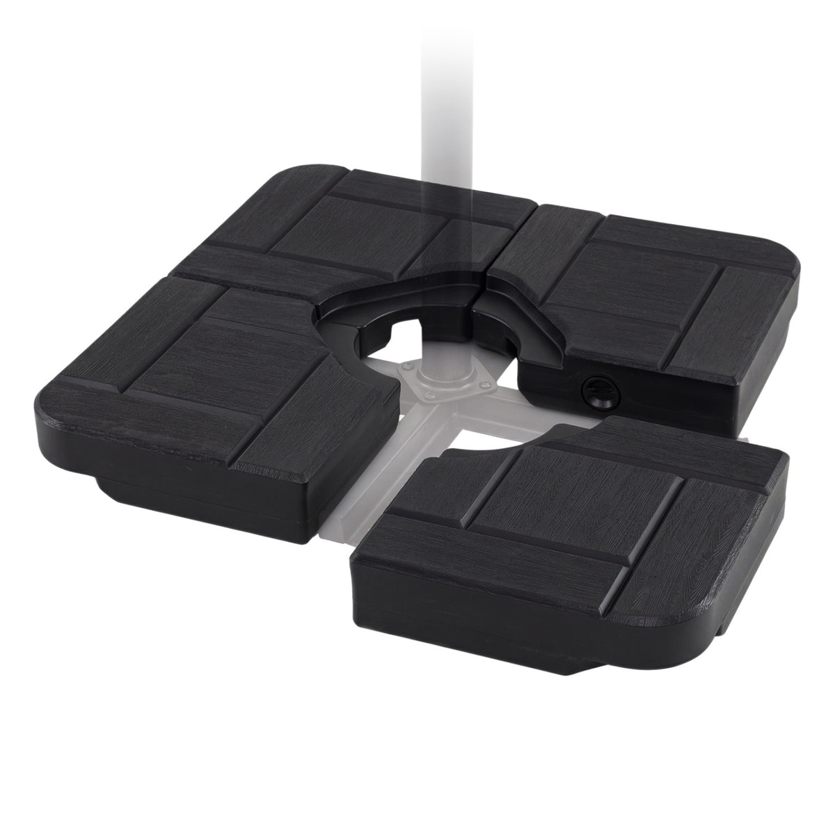 Cantilever Patio Umbrella Base, 4-Piece, Black, 188 lbs