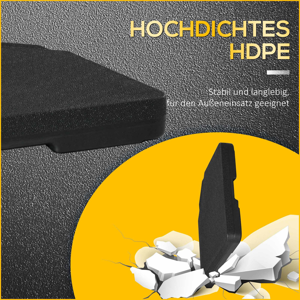 Cantilever Umbrella Base Weights, 4-Piece, HDPE, 60/70 kg