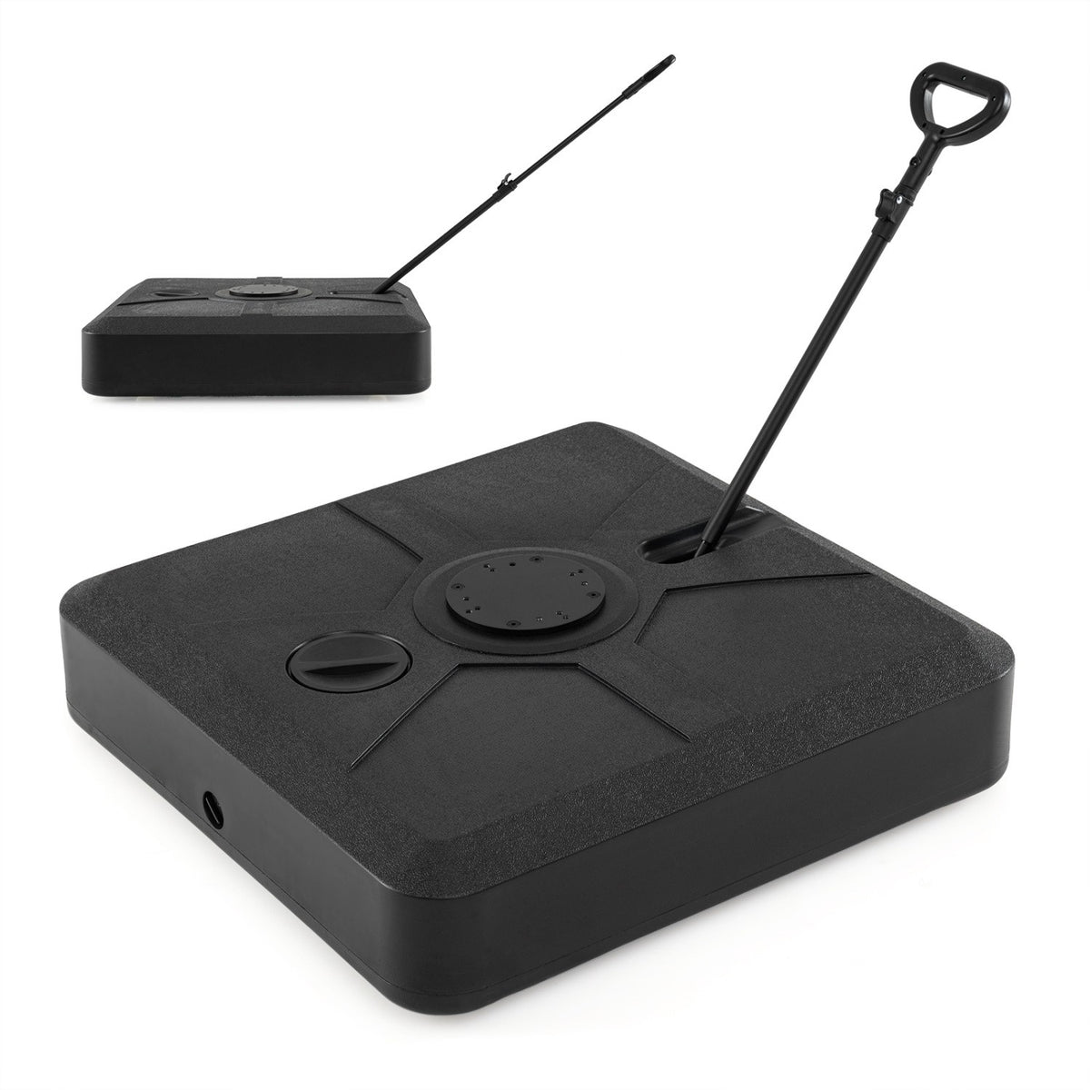 Cantilever Umbrella Base with Wheels, 330 lb Fill, Black