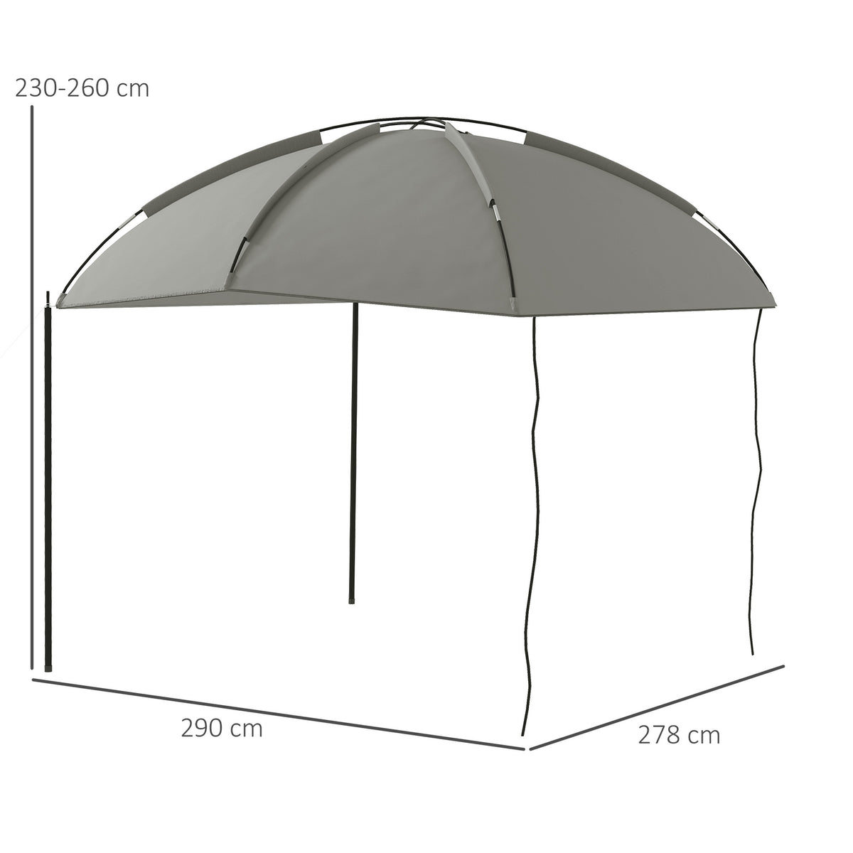 Car Awning Waterproof Car Awning Tent Rain Cover Sun Protection Lightweight Portable For Truck Motorhome 2.9 X 2.8 X 2.3-2.6 M