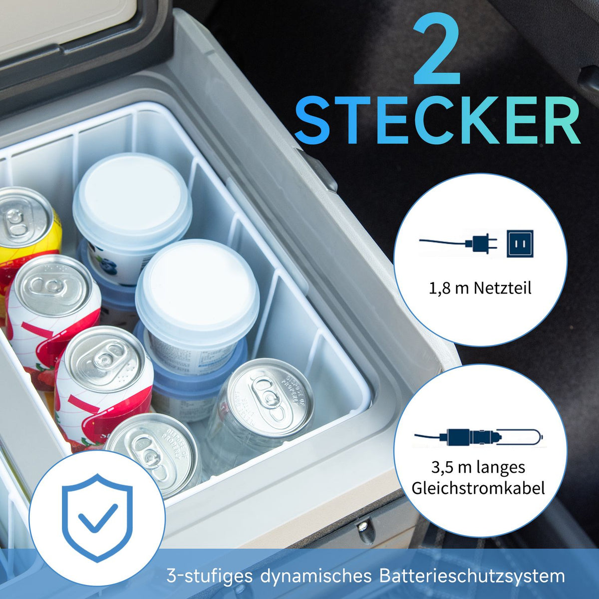 Car Cooler Box 30L With Lcd Display Compressor Car Fridge Electric Boat Camper Travel 12/24V Dc And 110-240V Ac White