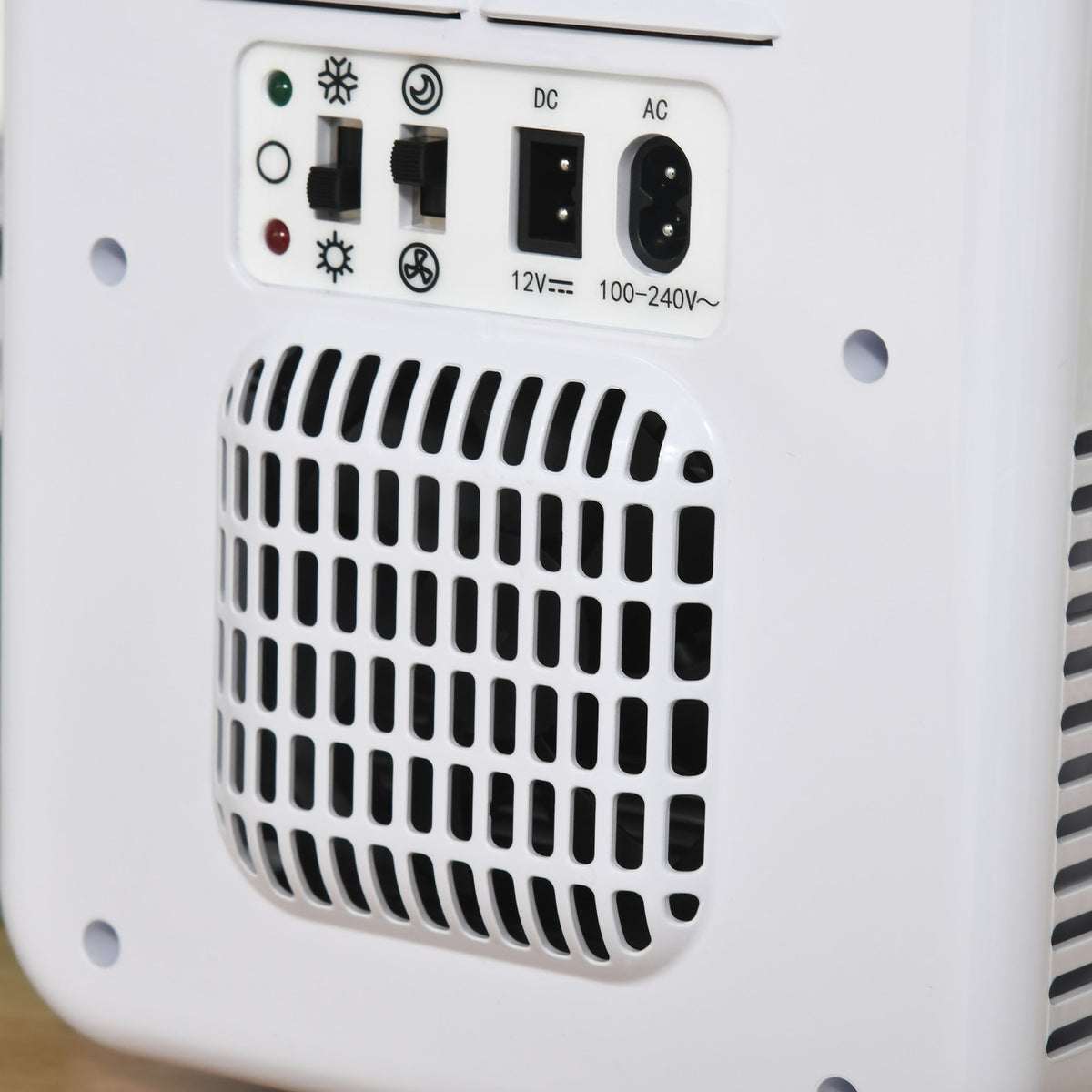 Car Cooler Box 4L Mini Fridge Dc12V Ac230V 60W Car Camping White 25.8X20.5X26.3Cm